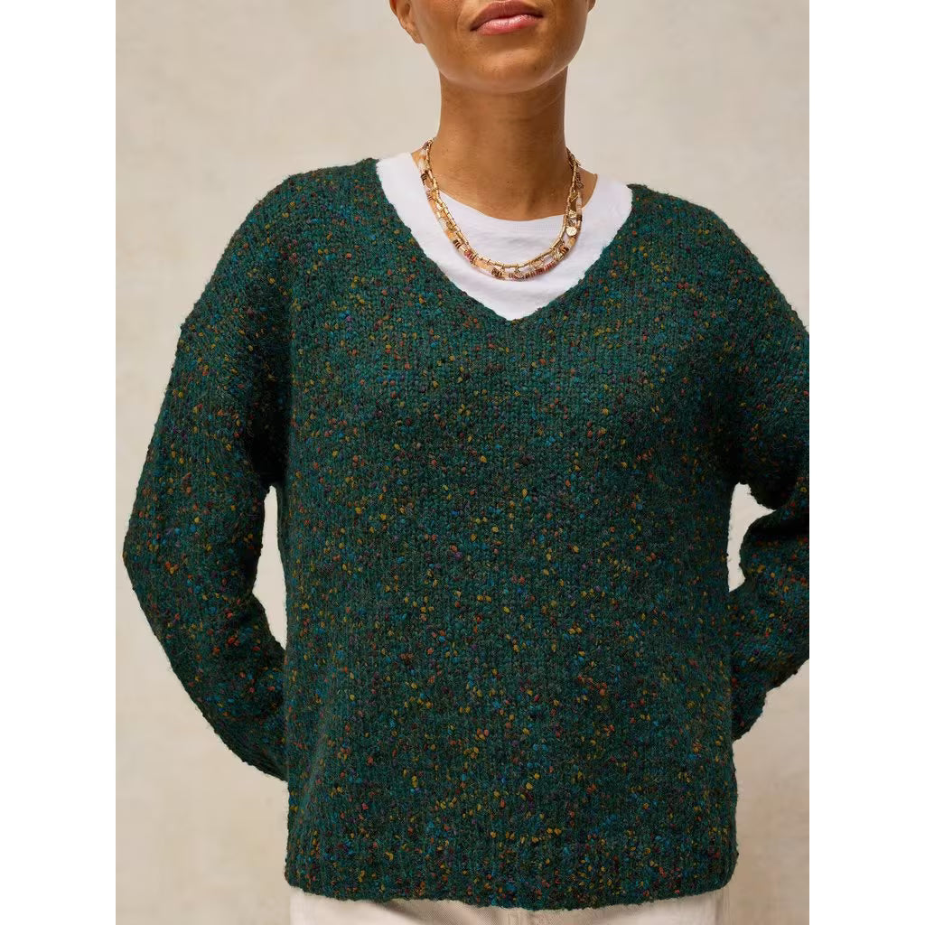 HERITAGE TEXTURE V NECK JUMPER