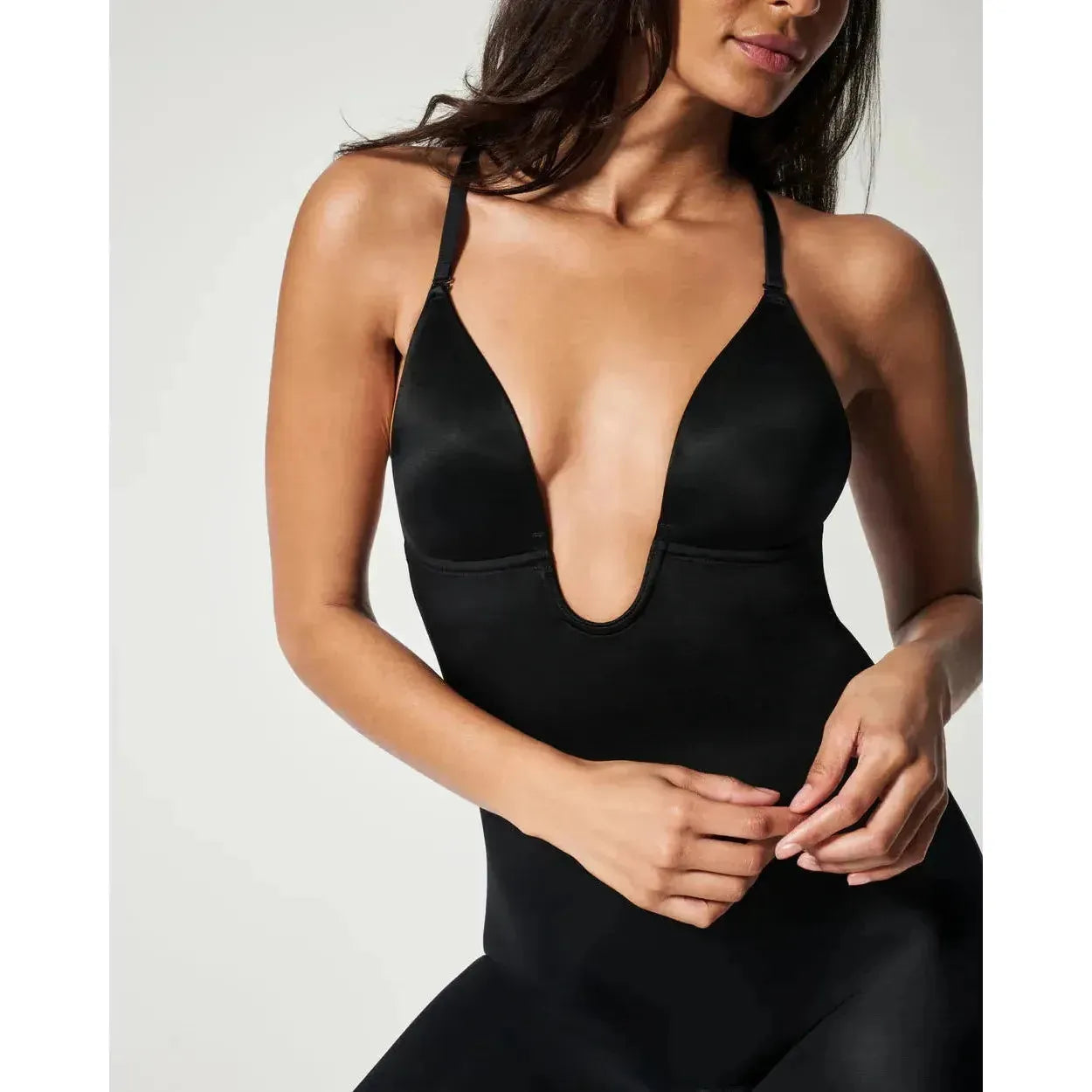 Suit Your Fancy Shaping Plunge Low-Back Mid-Thigh Bodysuit | Best Seller