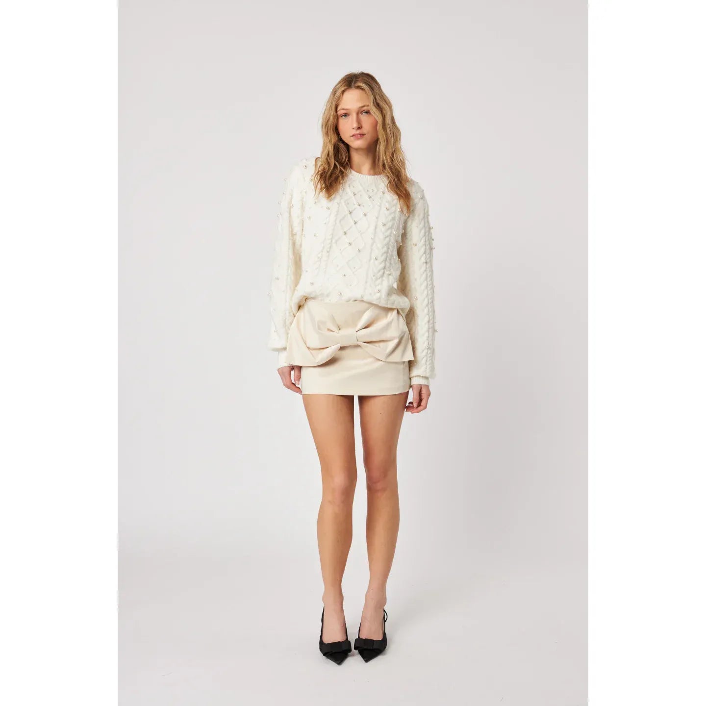 Pearly Cable Sweater