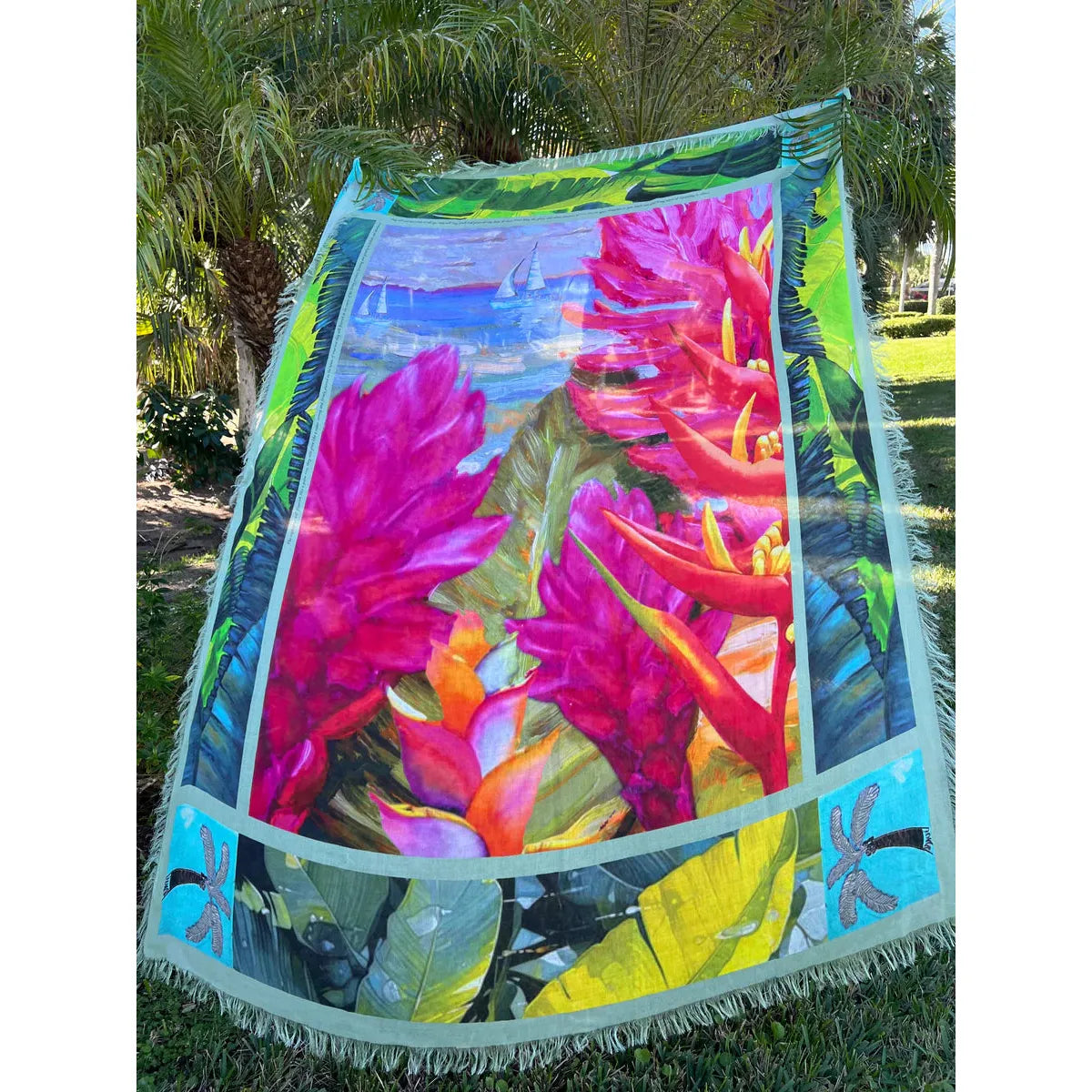 JUICY FRUIT: YOUR LOVE HEALS - Luxury Hand-Painted Silk Scarf