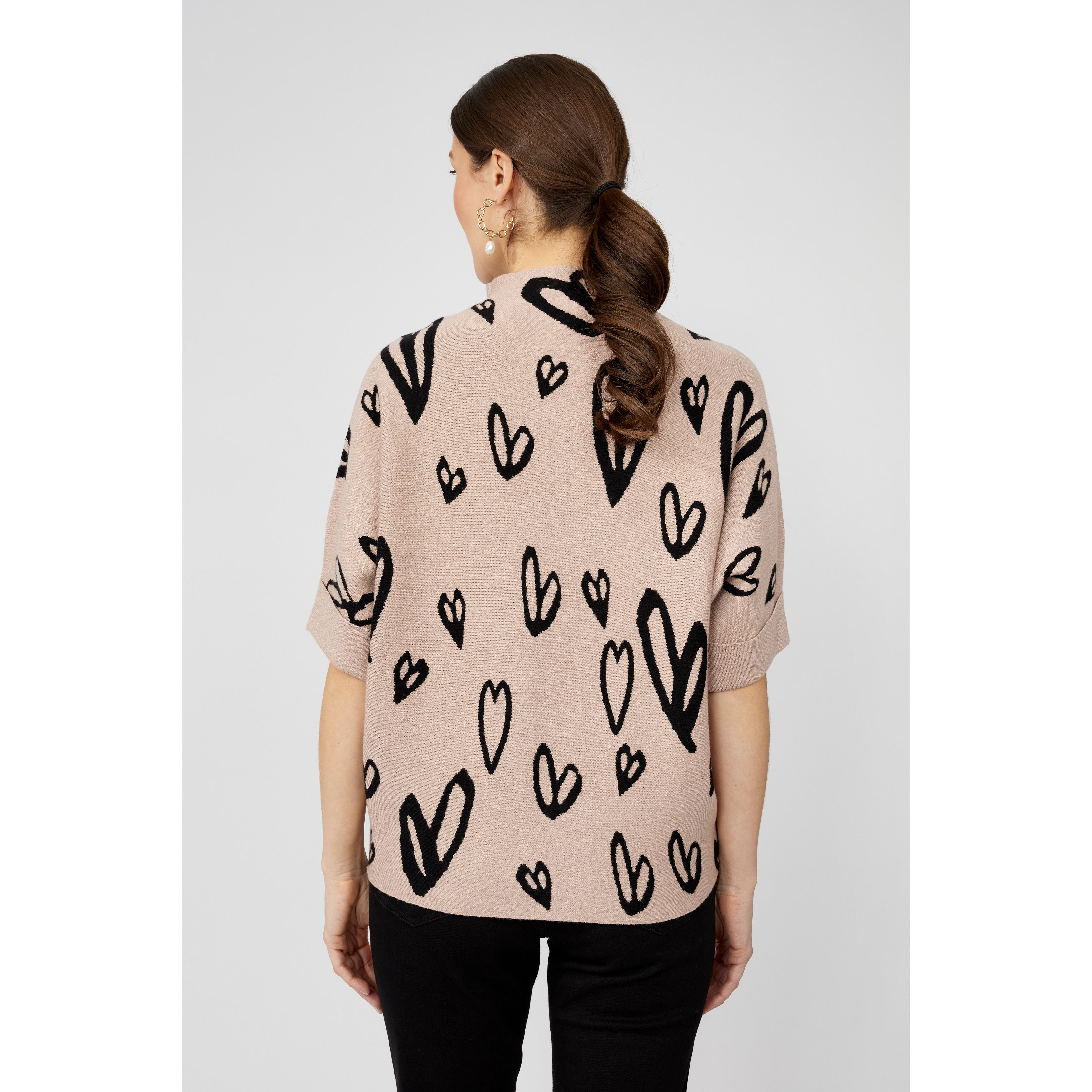 Mock Neck Jewel Embellished Pullover - Style 253721
