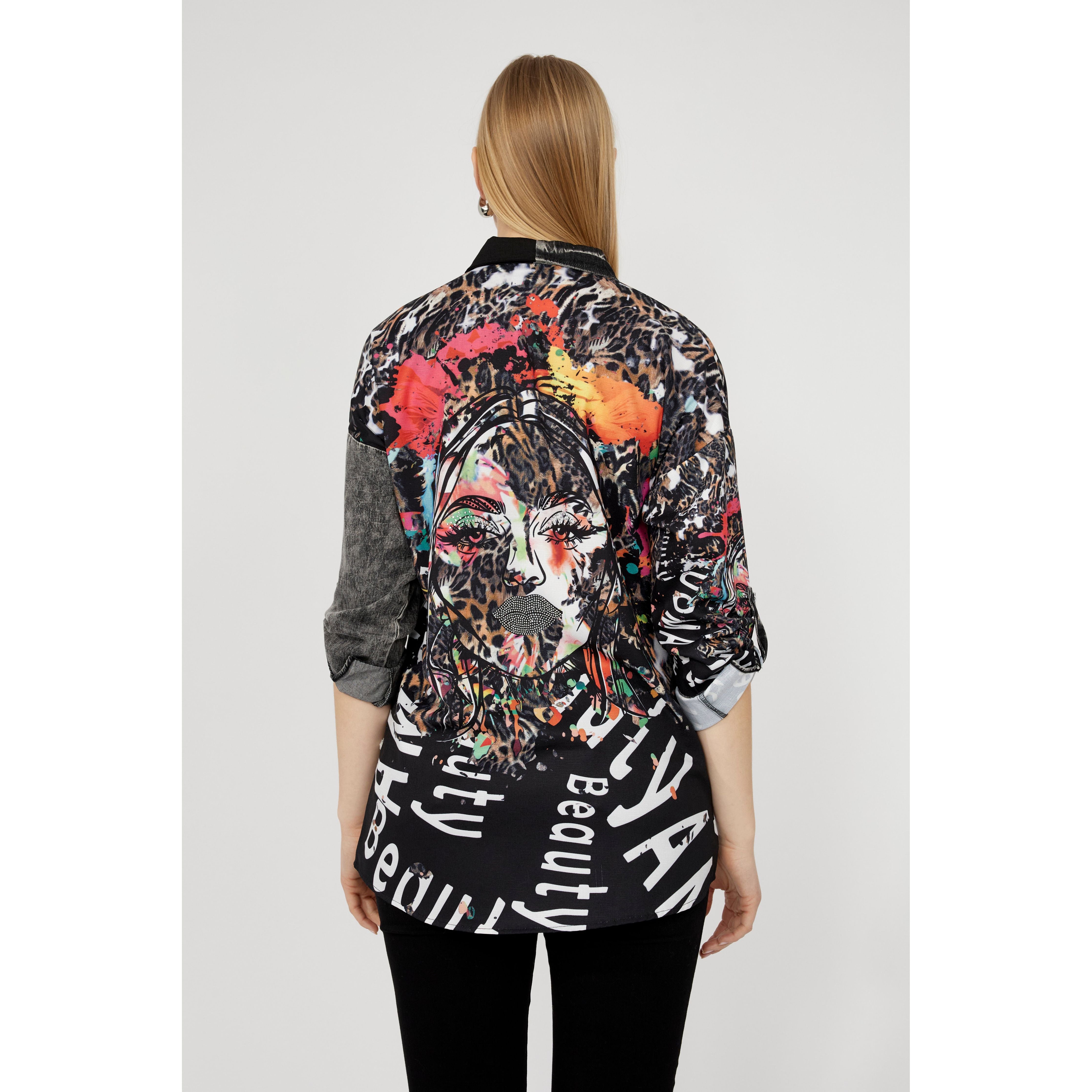 Frank Lyman Animal Print Long Sleeve Shirt – Style 253749