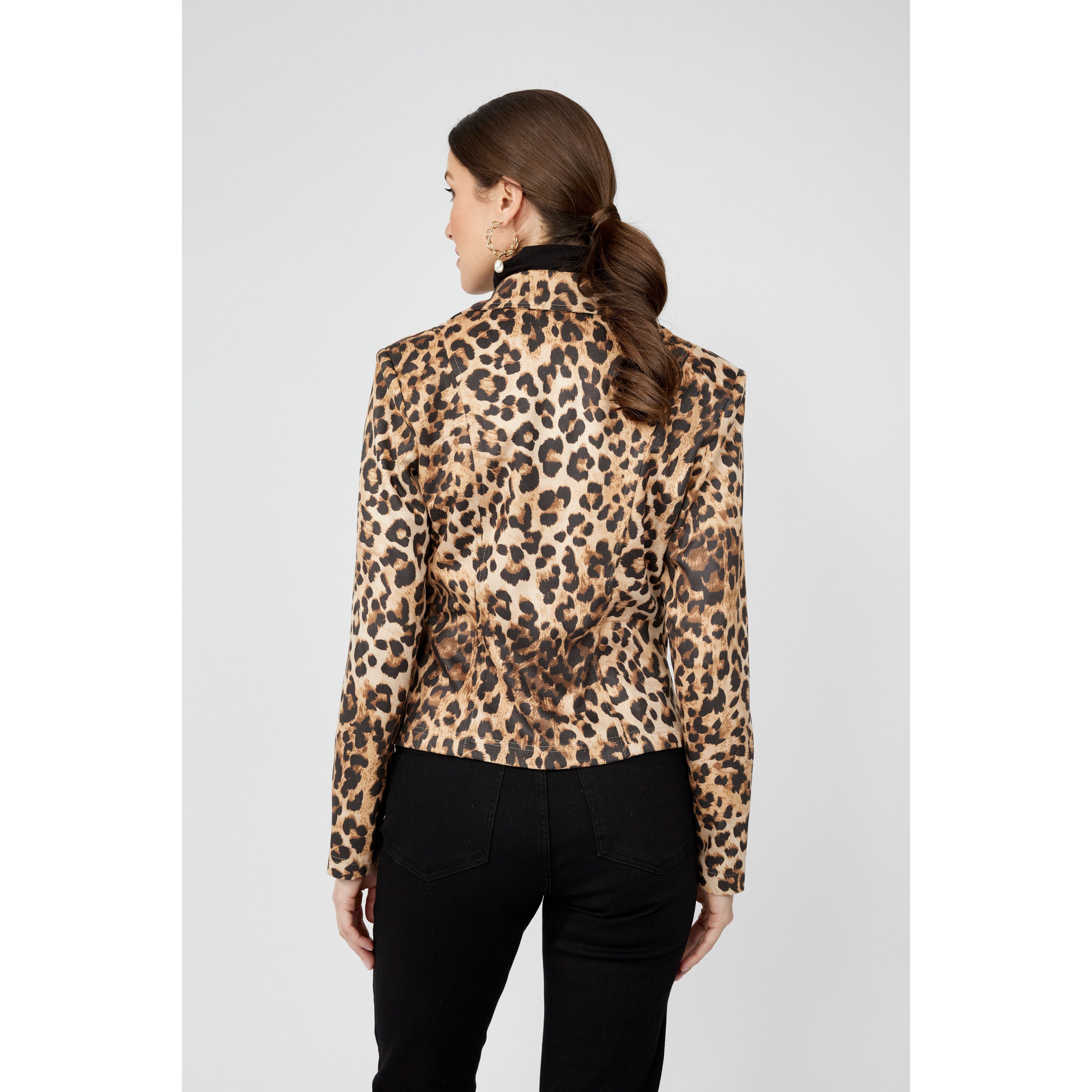 Frank Lyman Animal Print Zipper Jacket