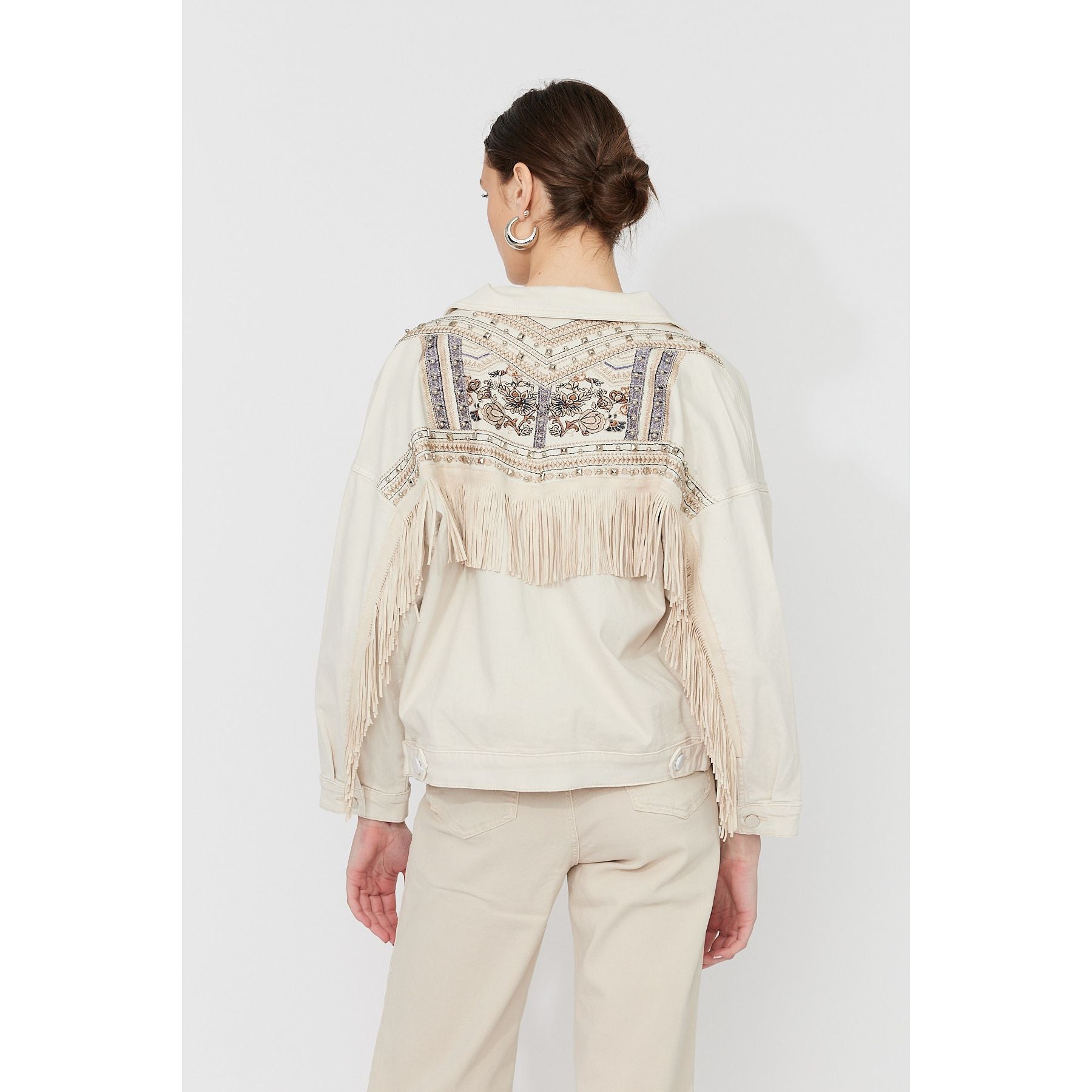 Fringe Denim Jacket Style 261605
