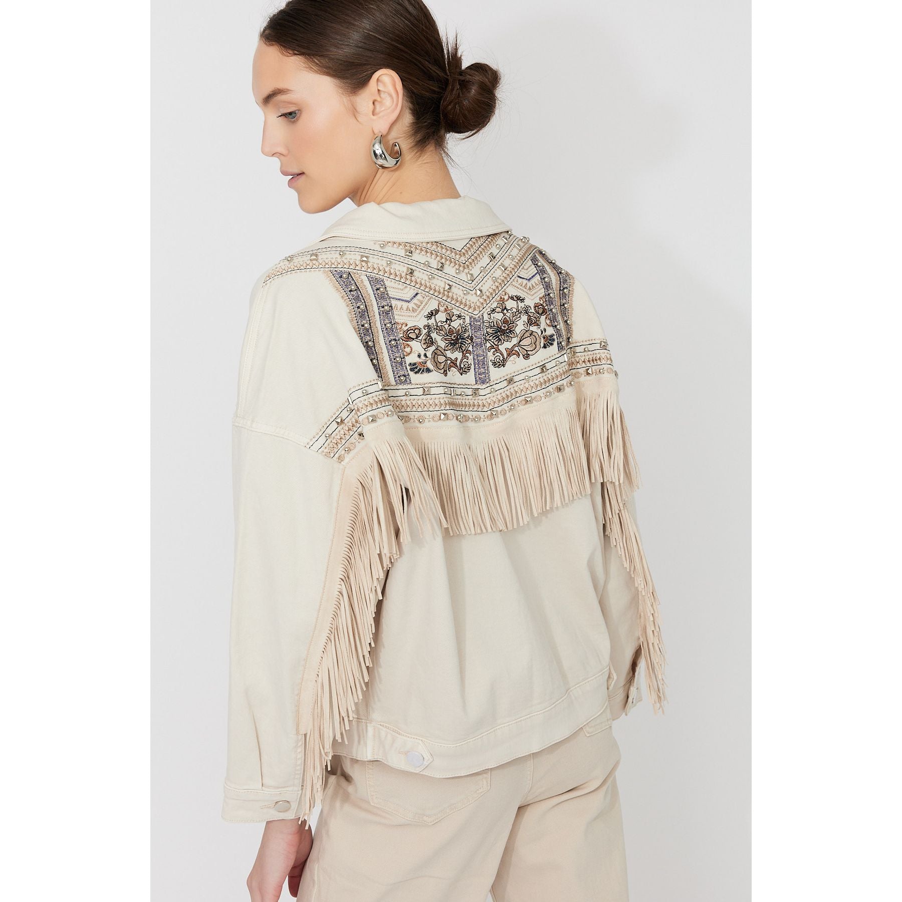 Fringe Denim Jacket Style 261605