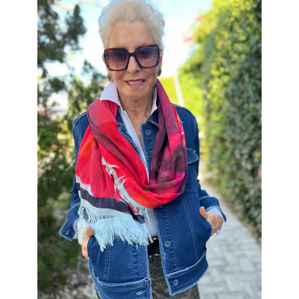 THE CHARM: YOU RELEASE JOY! - Luxury Hand Painted Silk Scarf