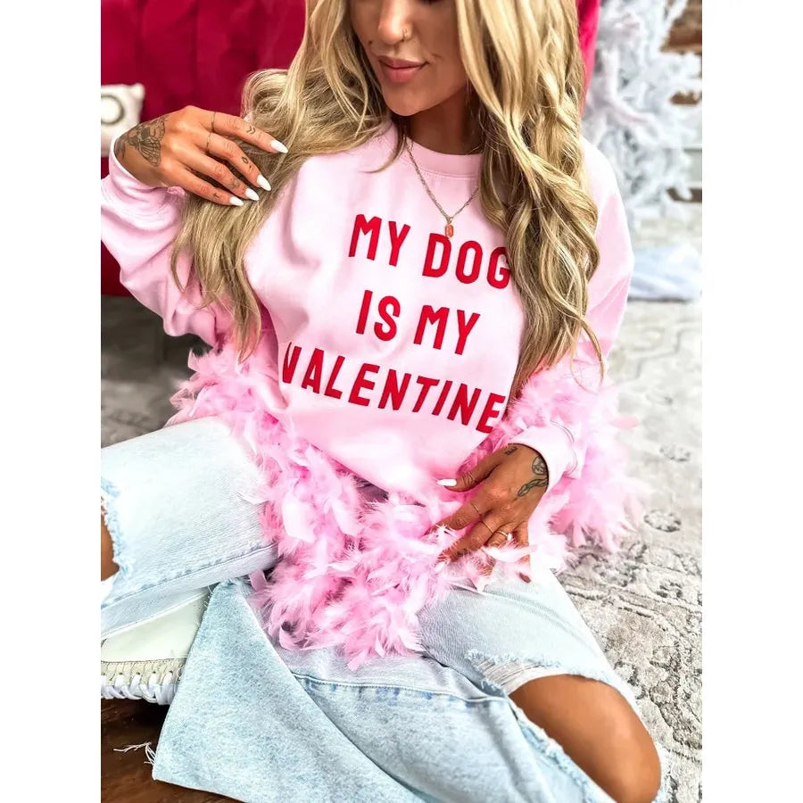 My Dog Is My Valentine  Crewneck Sweater