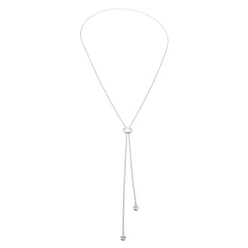Merx 85-1116 Rhodium Crystal Lariat Necklace