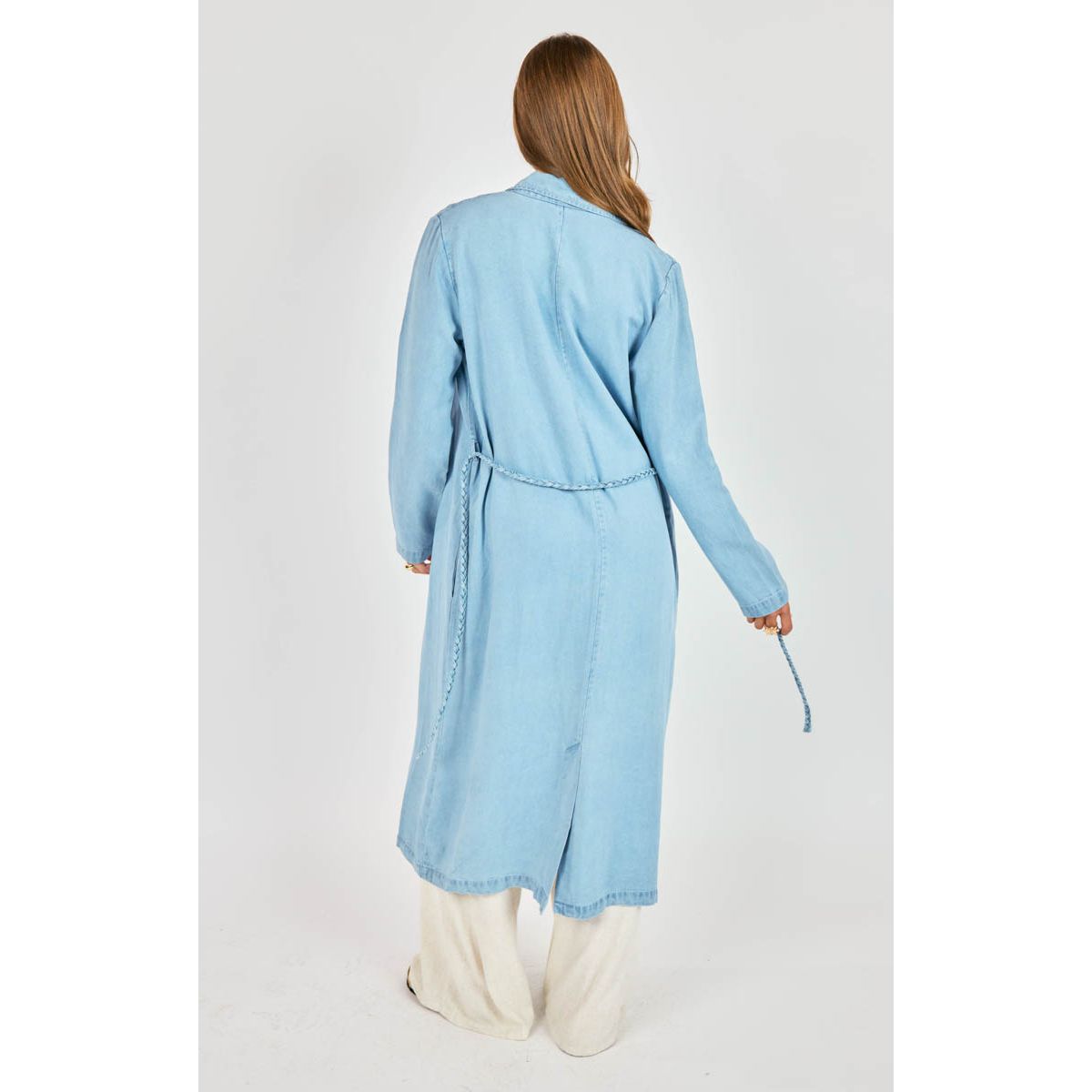 It’s Pouring Duster Coat w/ Braided Belt