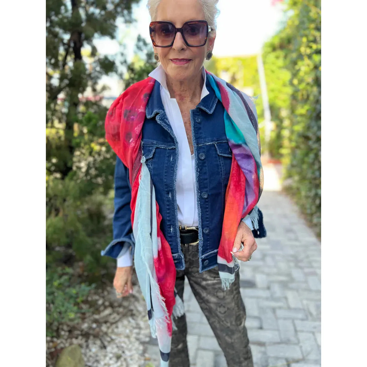 THE CHARM: YOU RELEASE JOY! - Luxury Hand Painted Silk Scarf