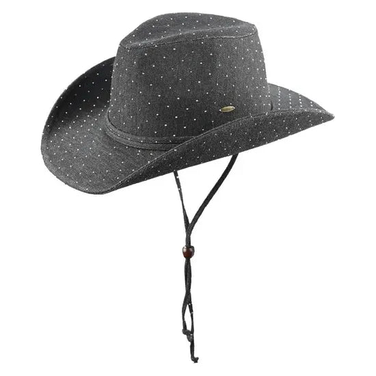All Over Rhinestone Denim Cowboy Hat