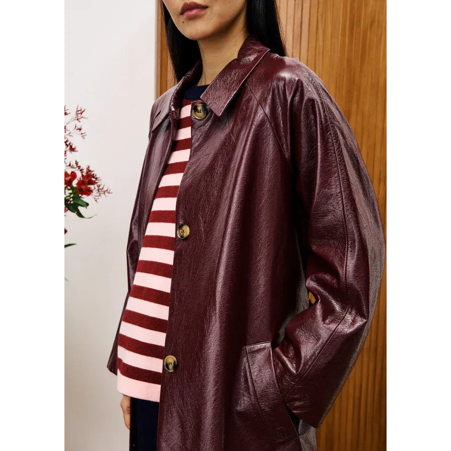HALIMI Bordeaux Trench Coat
