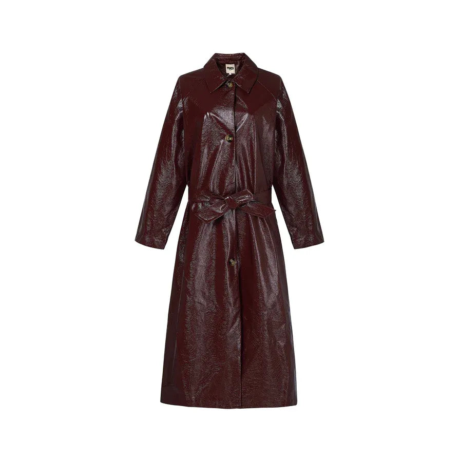 HALIMI Bordeaux Trench Coat