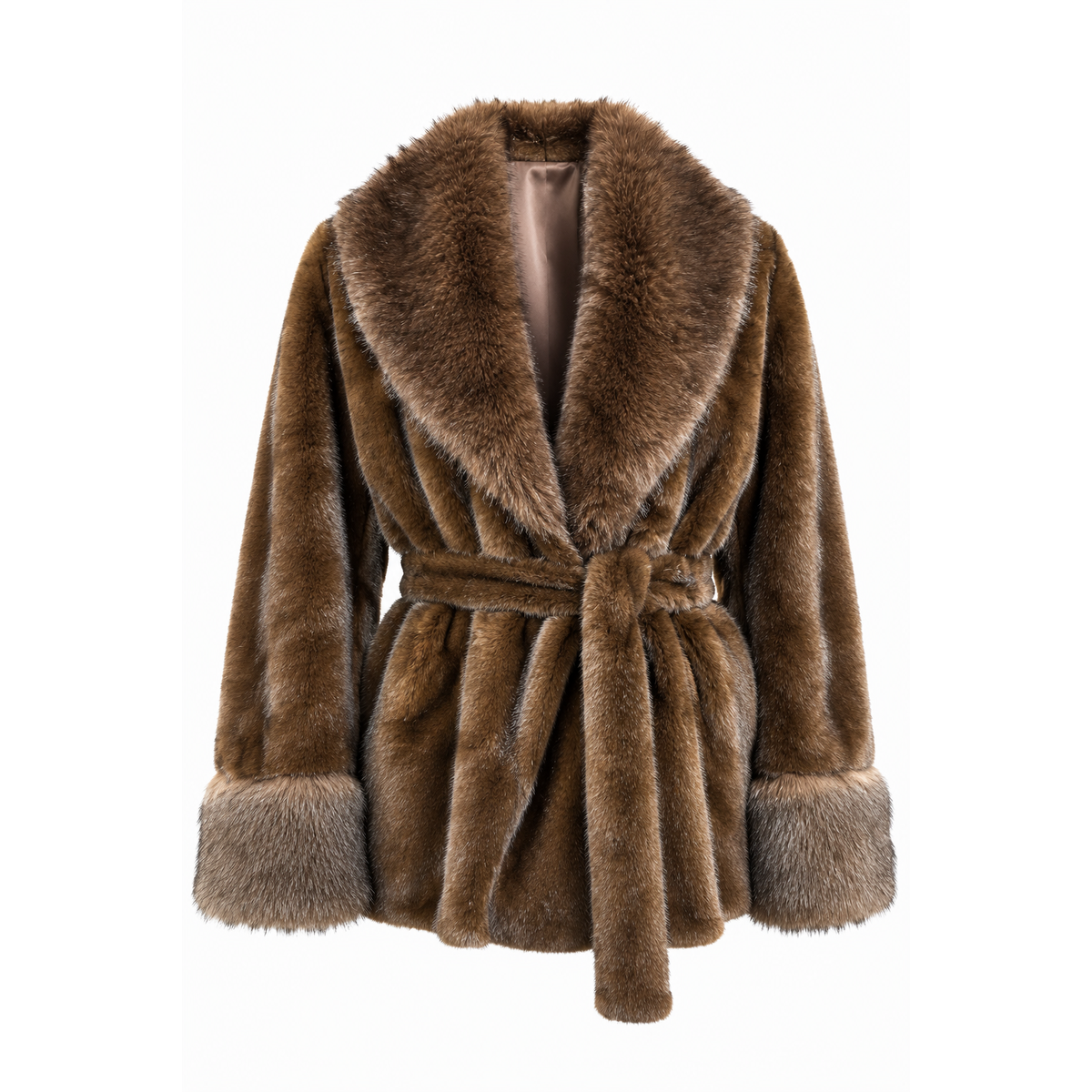 Faux Fur Belted Jacket