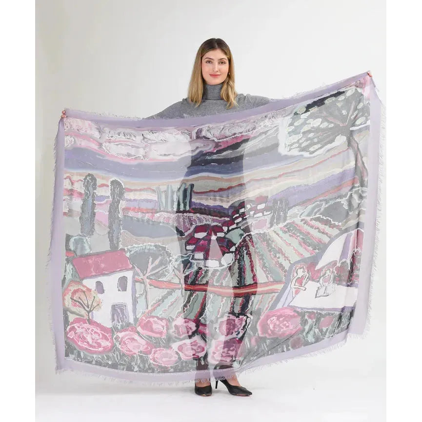 Life & Abundance - Hand Painted Luxury Silk Scarf