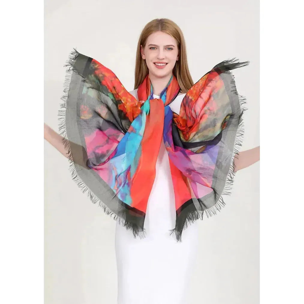 Light the World on Fire - Luxury Hand Painted Scarves