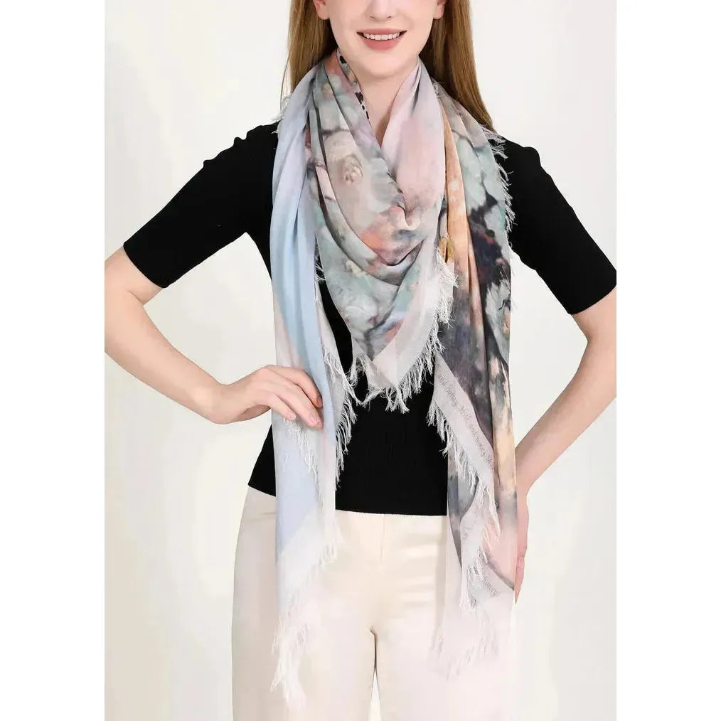 Milk & Honey - Luxury Hand Painted Silk Scarf