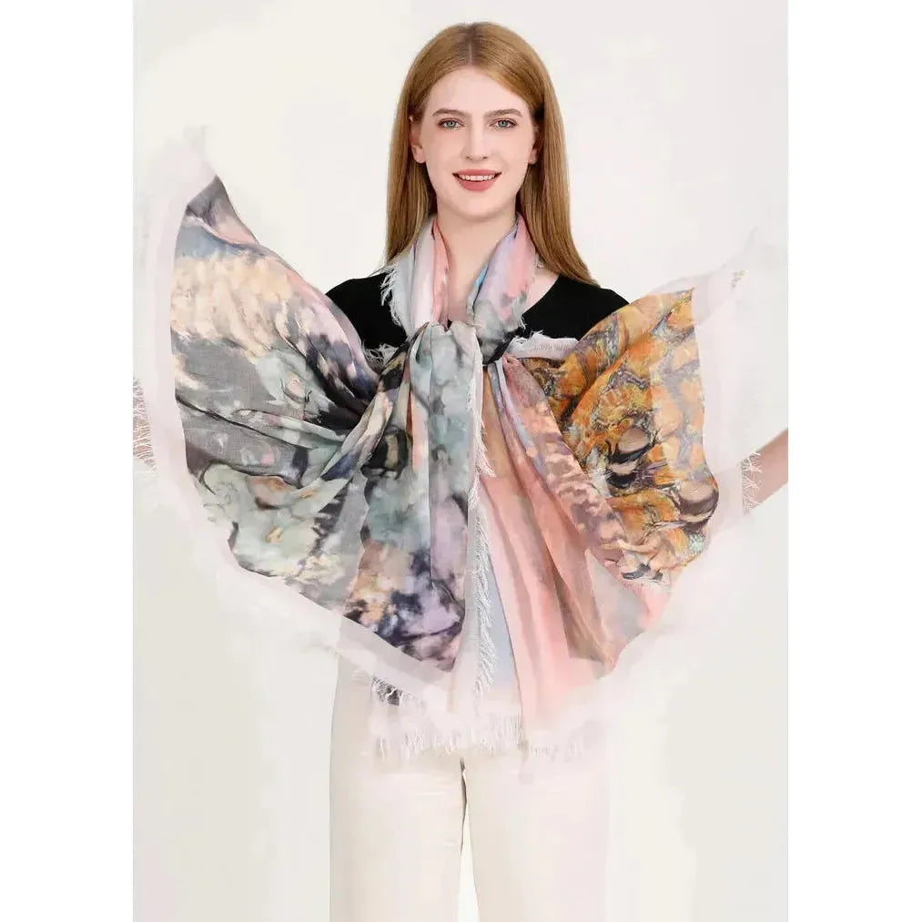 Milk & Honey - Luxury Hand Painted Silk Scarf