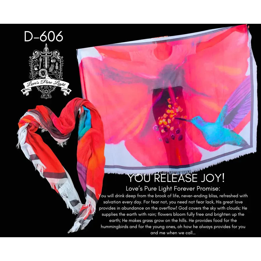 THE CHARM: YOU RELEASE JOY! - Luxury Hand Painted Silk Scarf