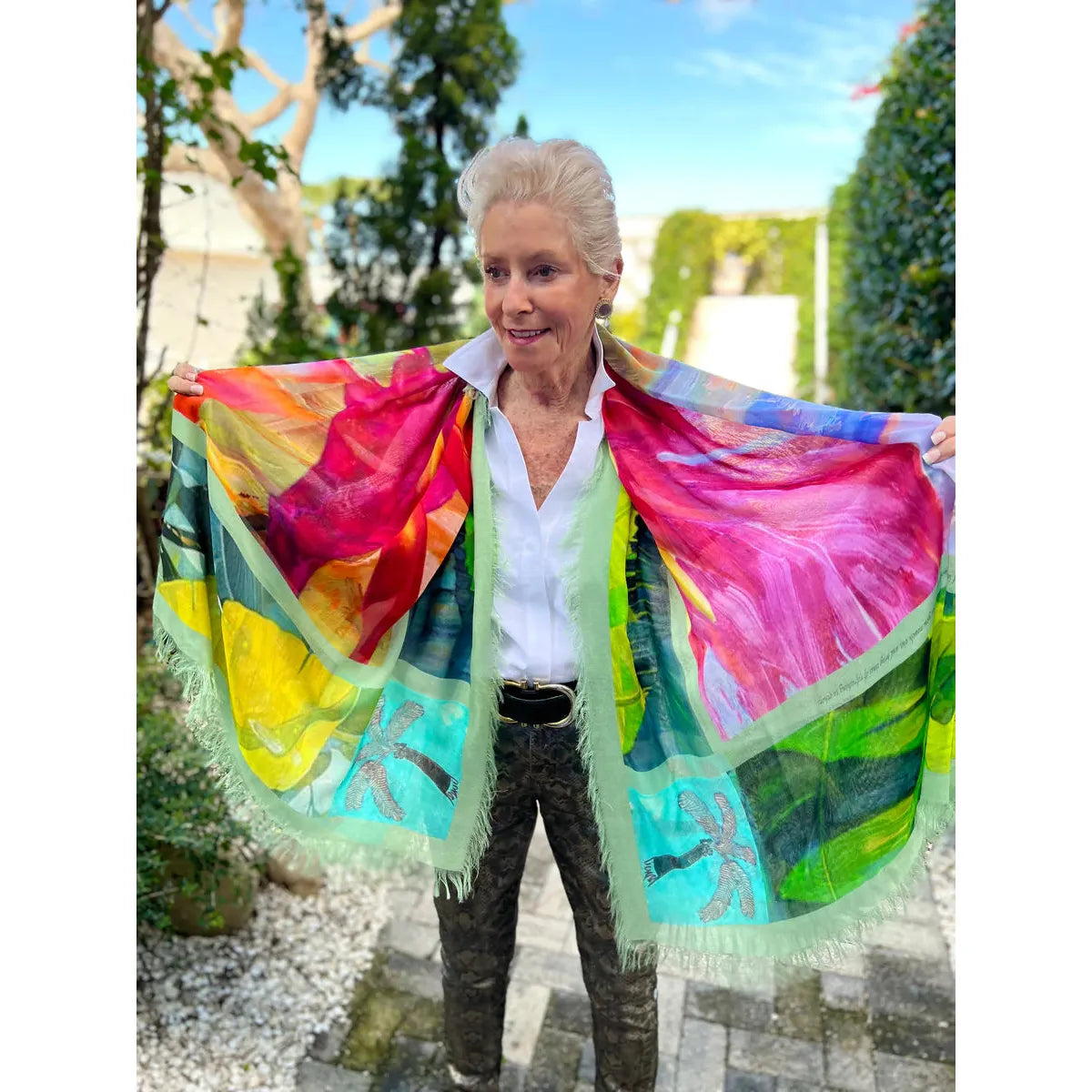 JUICY FRUIT: YOUR LOVE HEALS - Luxury Hand-Painted Silk Scarf