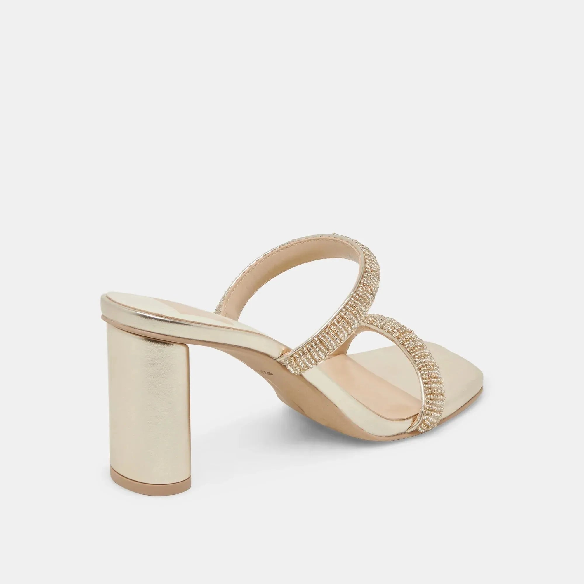 NOLAH Beaded Heels – Gold Multi