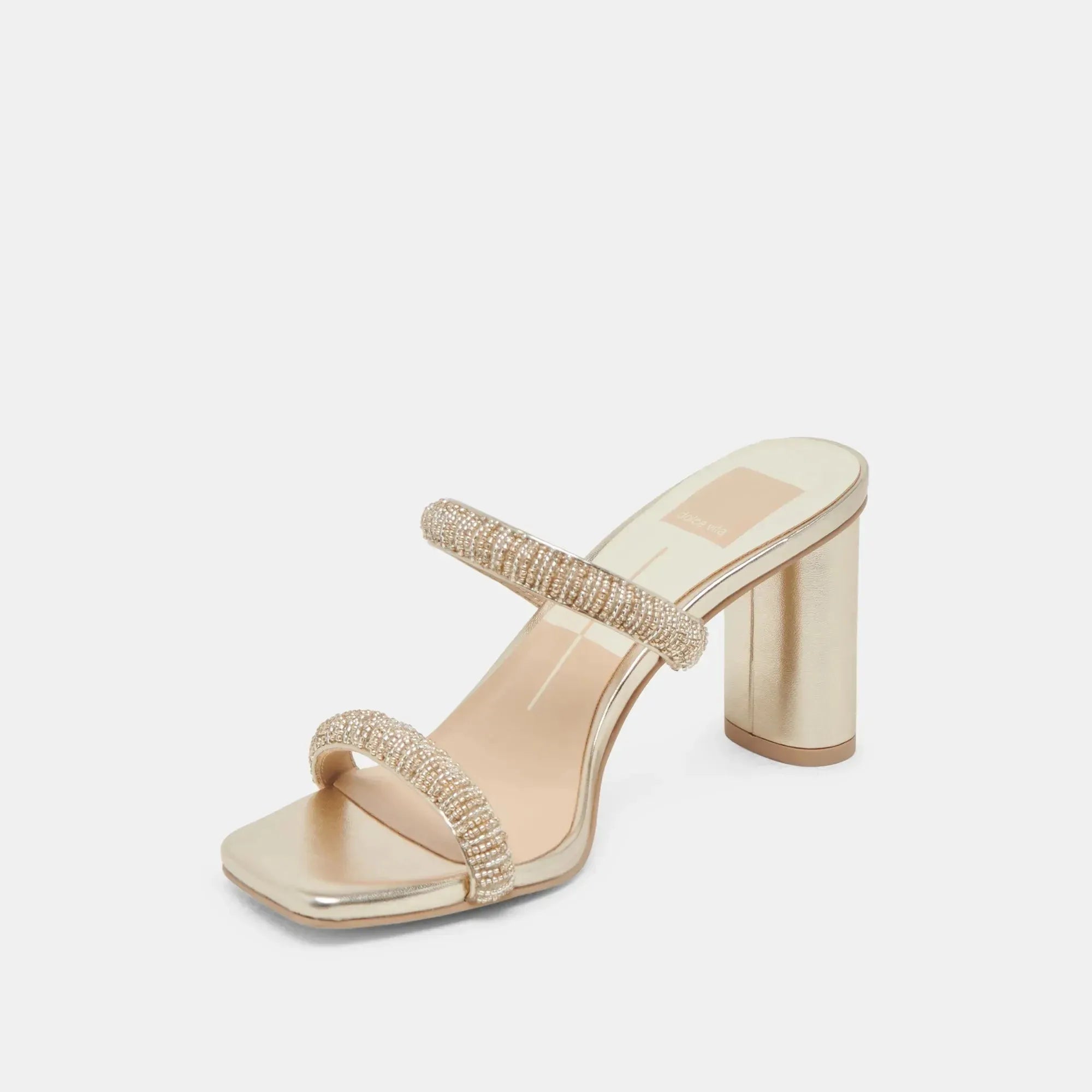 NOLAH Beaded Heels – Gold Multi