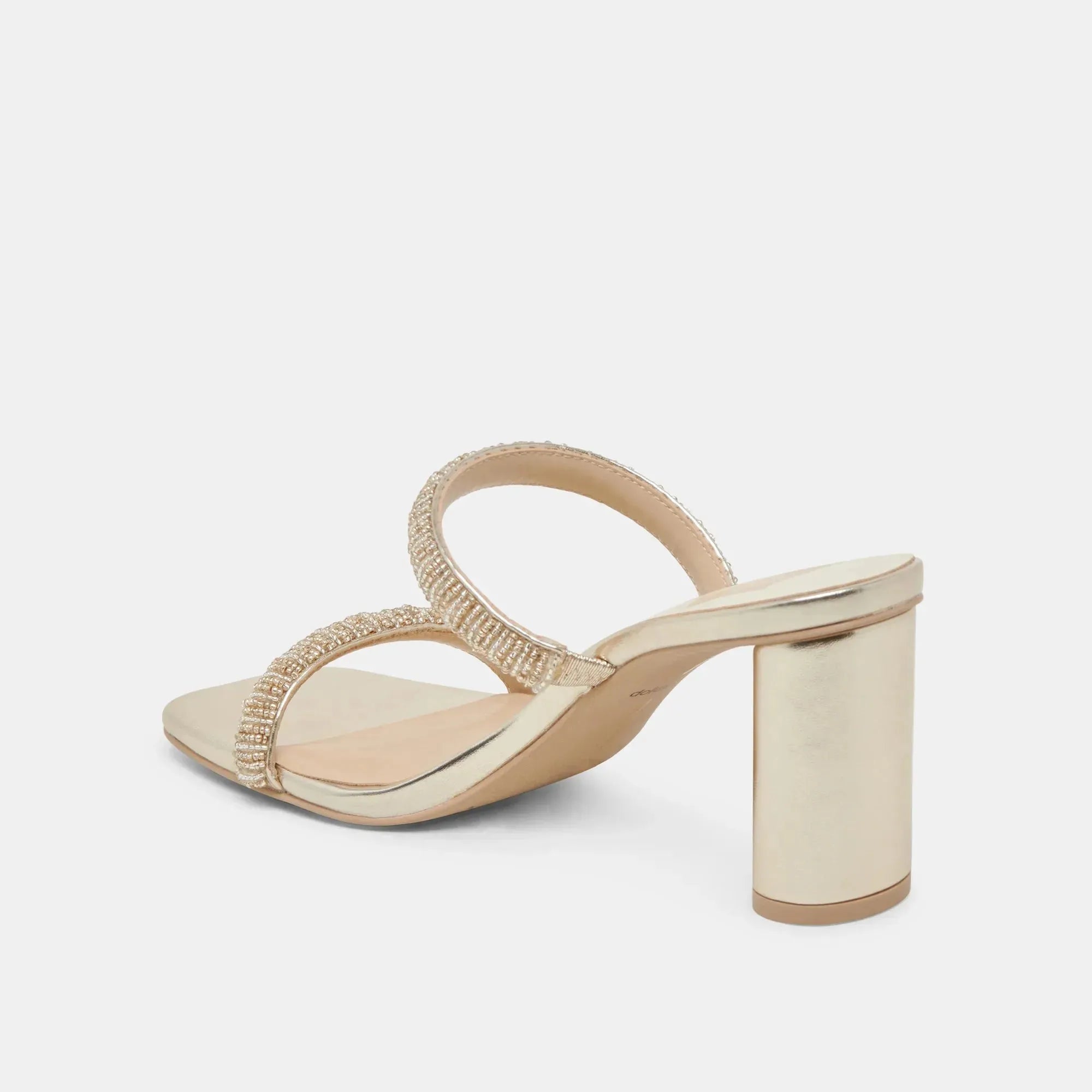 NOLAH Beaded Heels – Gold Multi