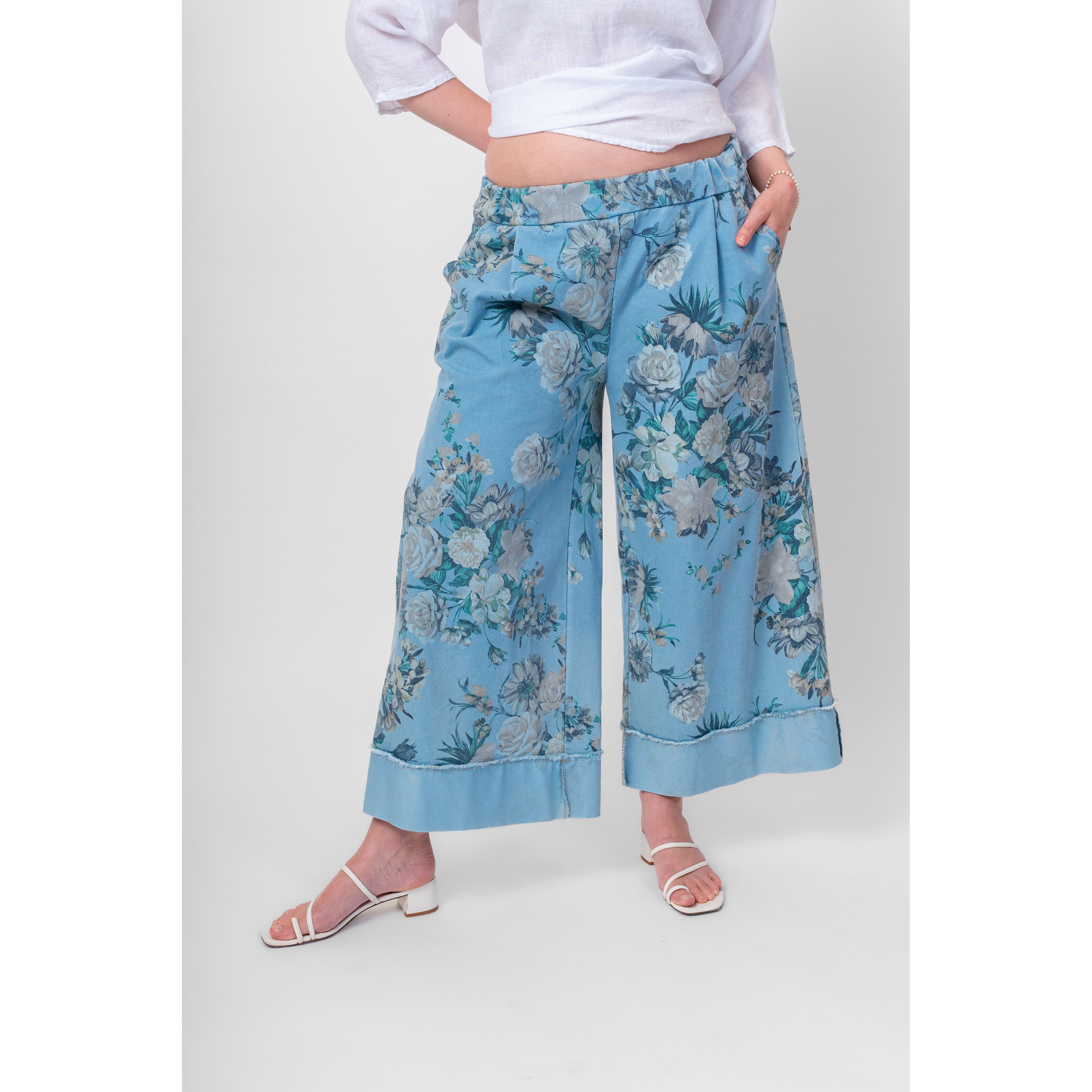 Indigo Bloom Palazzo Pant