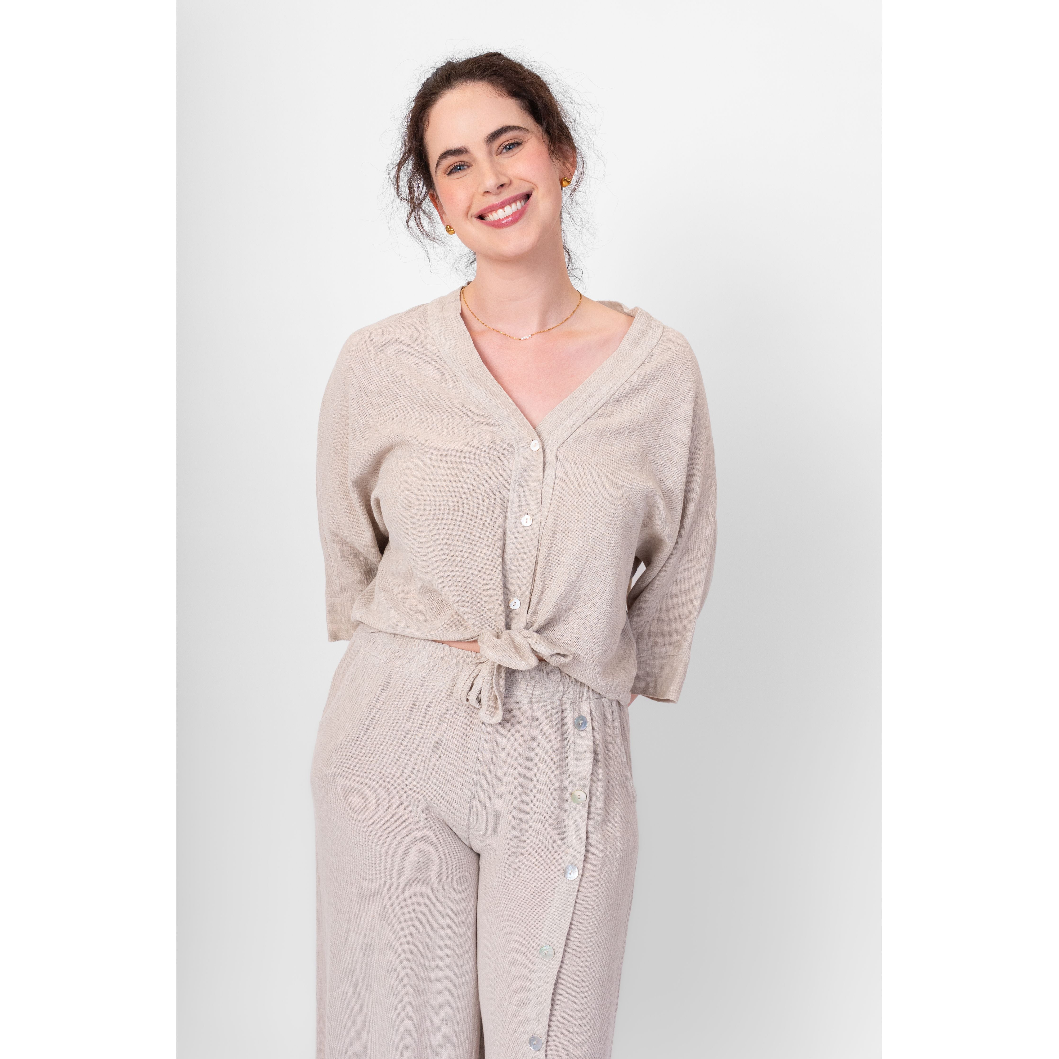 Seashell Breeze Button Top