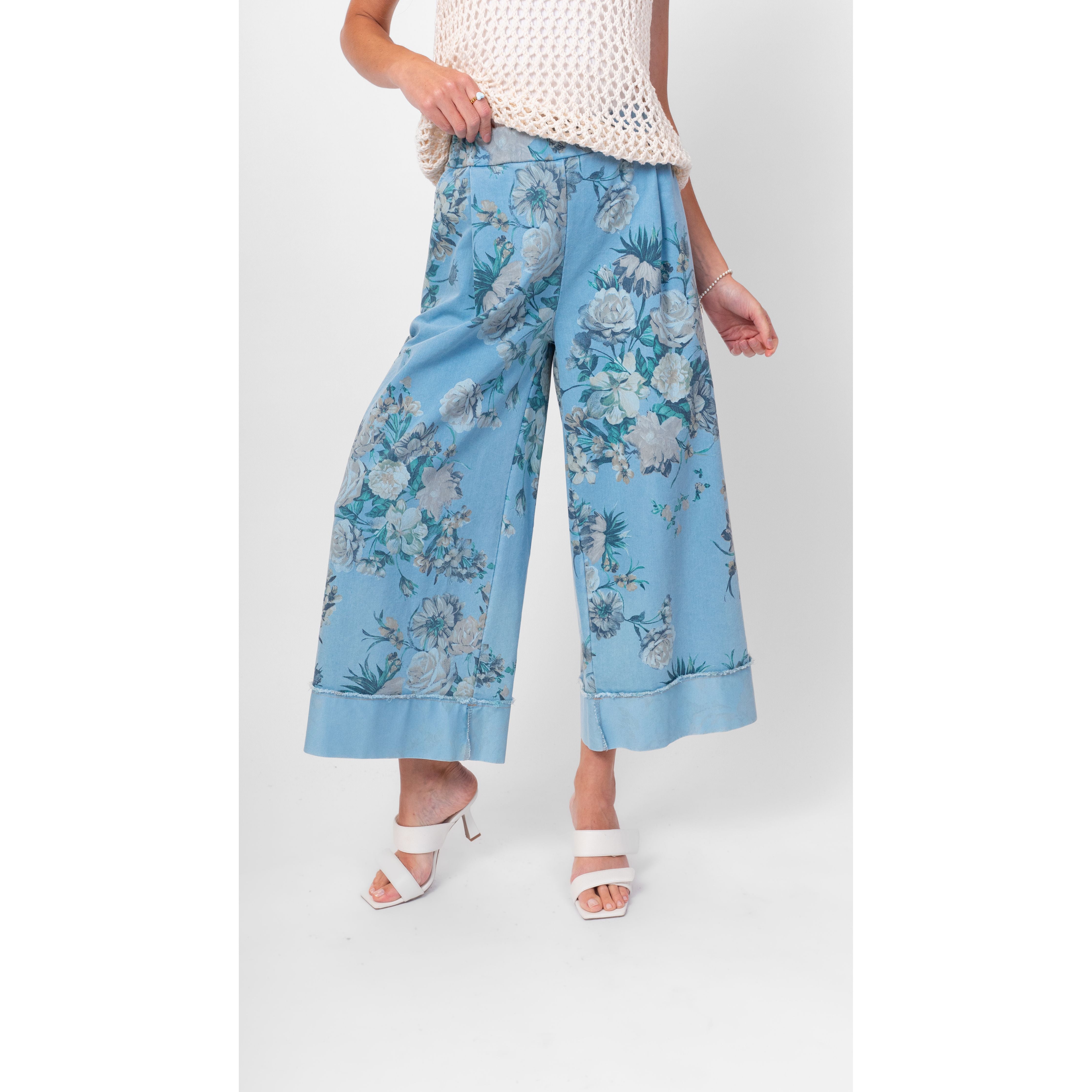 Indigo Bloom Palazzo Pant