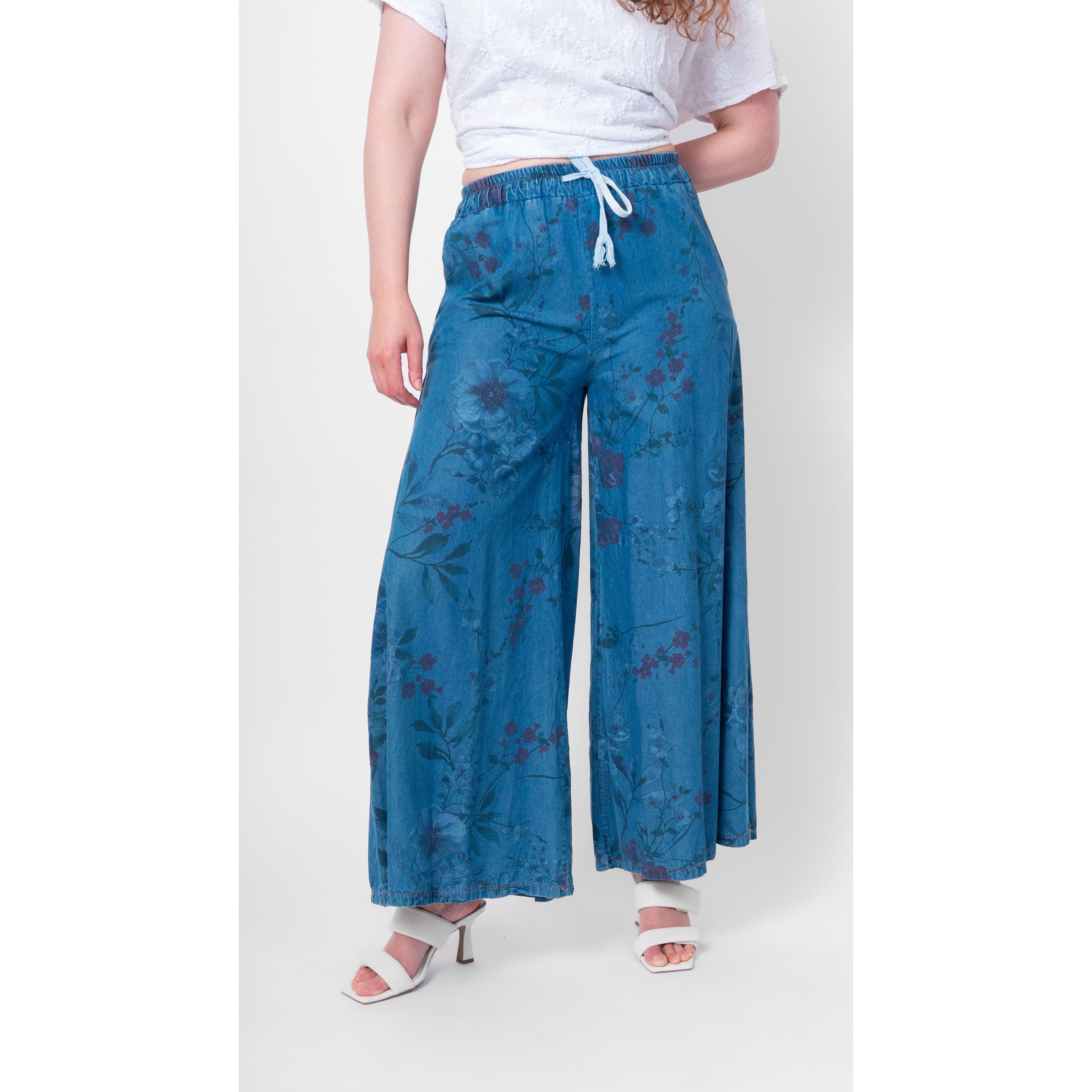 Azure Bloom Palazzo Pant