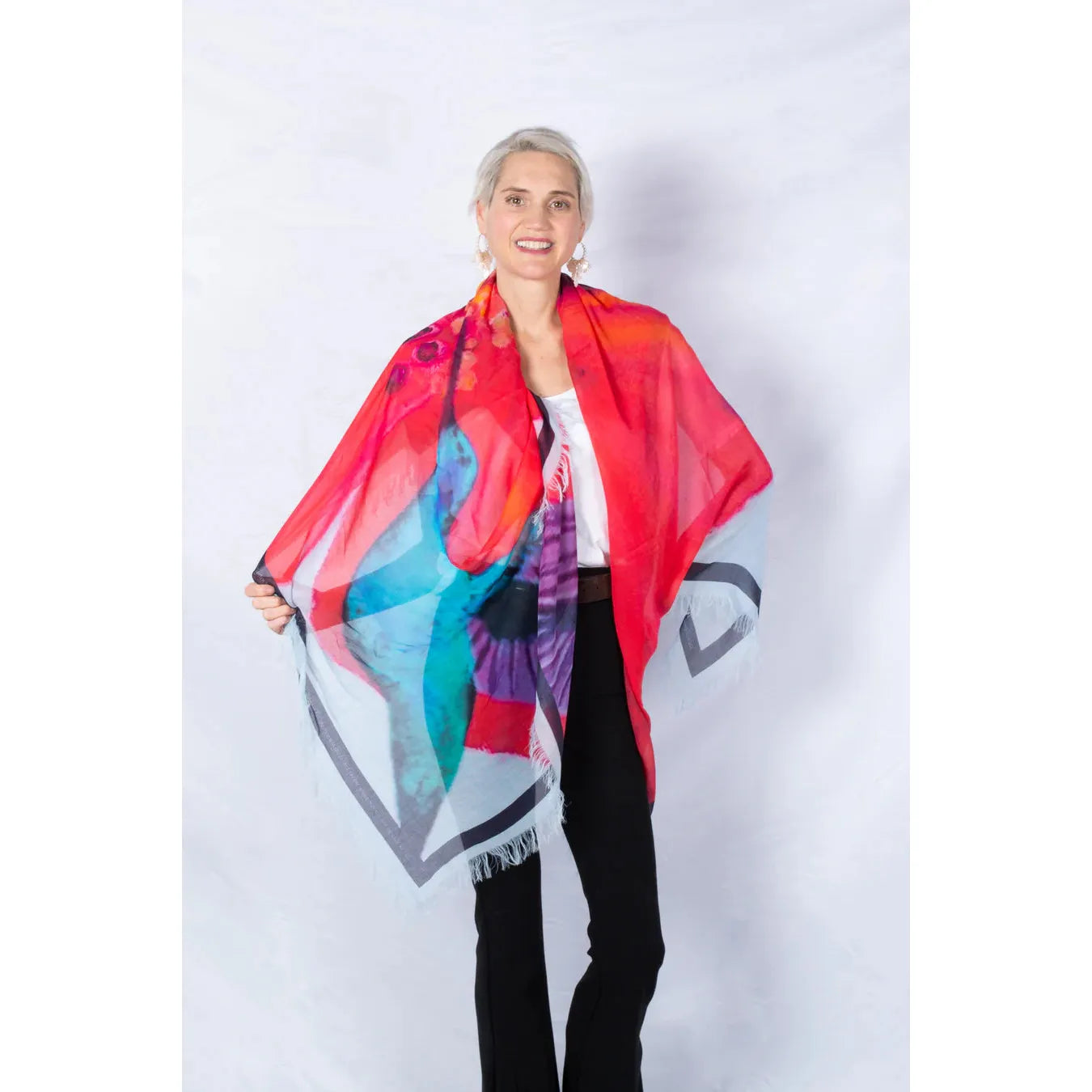 THE CHARM: YOU RELEASE JOY! - Luxury Hand Painted Silk Scarf