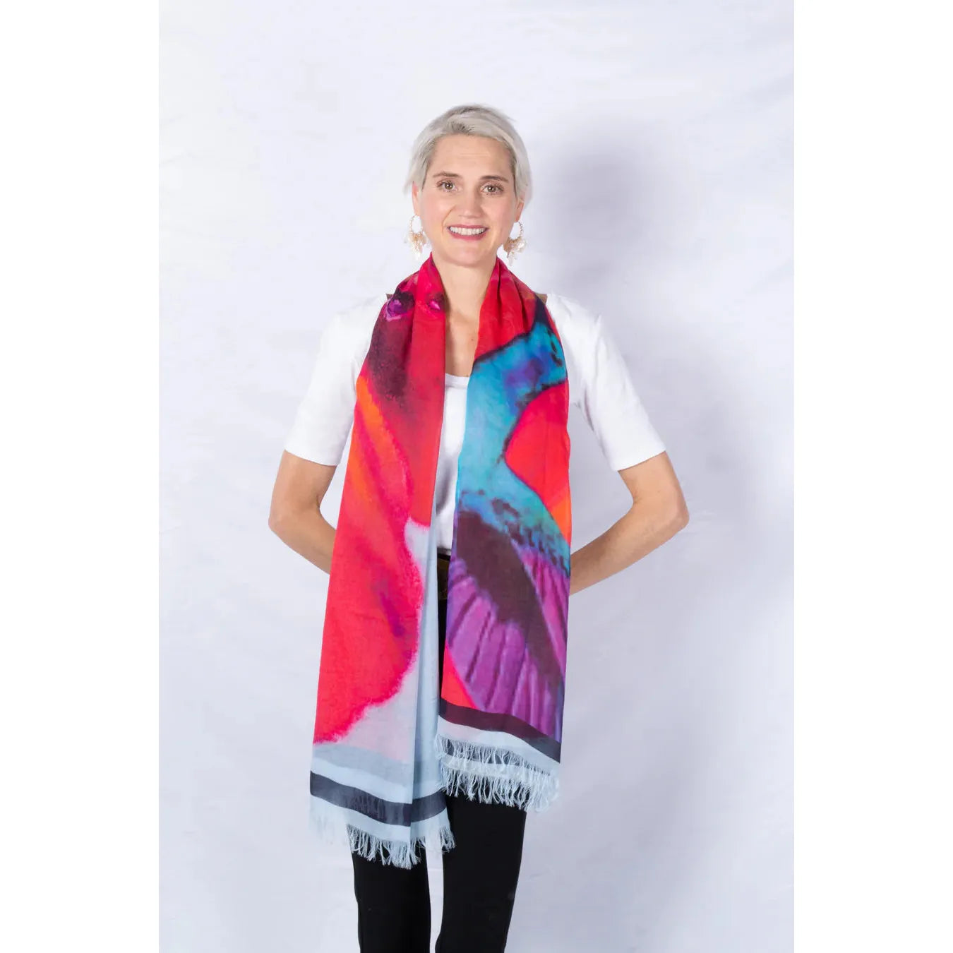THE CHARM: YOU RELEASE JOY! - Luxury Hand Painted Silk Scarf