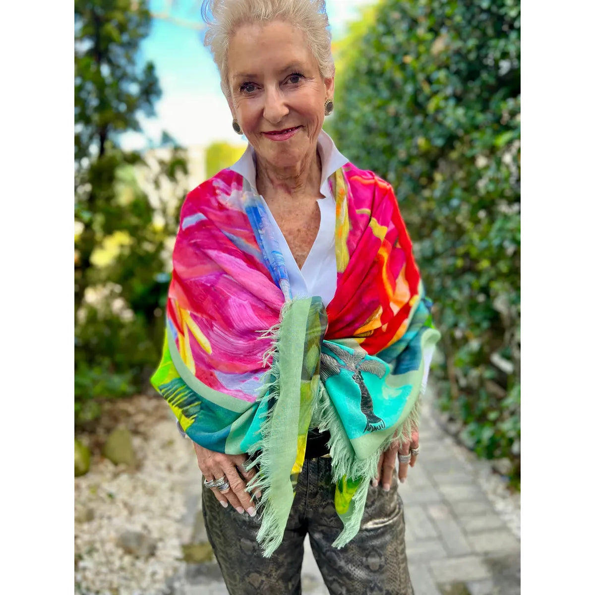 JUICY FRUIT: YOUR LOVE HEALS - Luxury Hand-Painted Silk Scarf