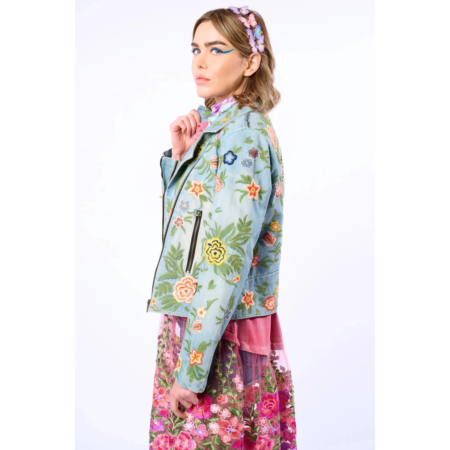 LUCINDA EMBROIDERED DENIM JACKET