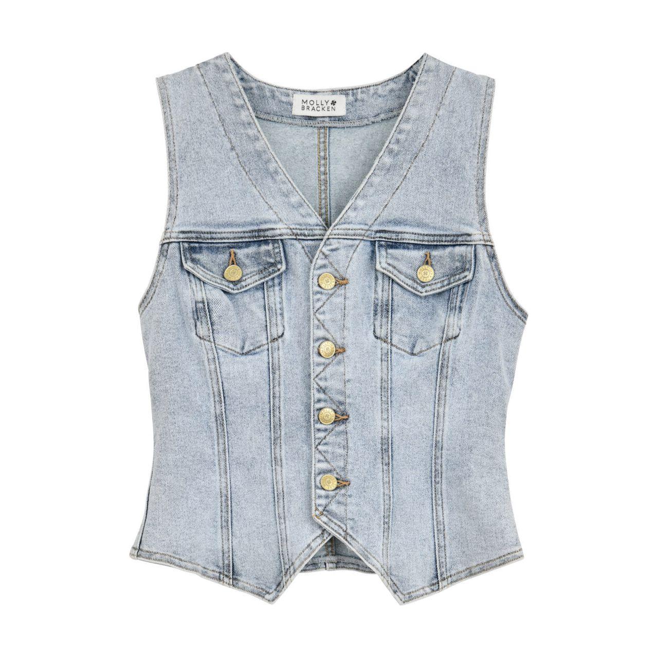 Denim Sleeveless Vest