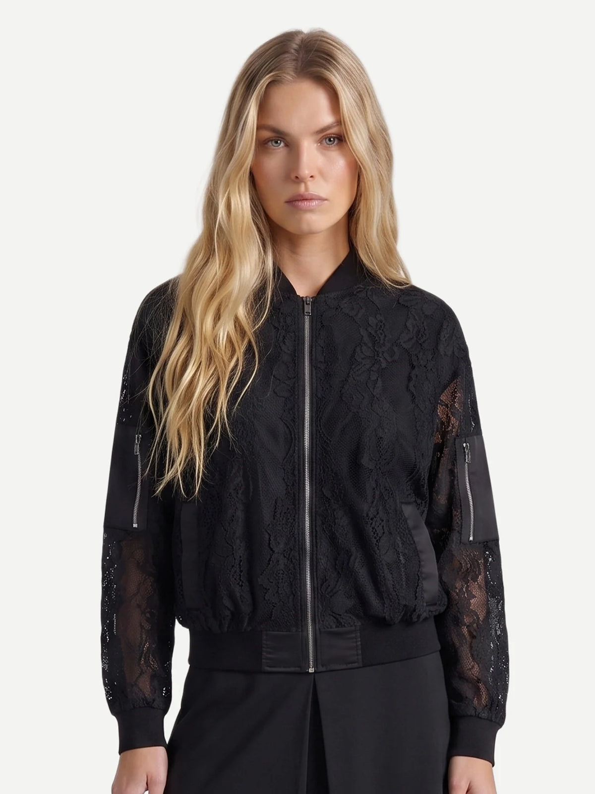 Essie Lace Bomber Jacket