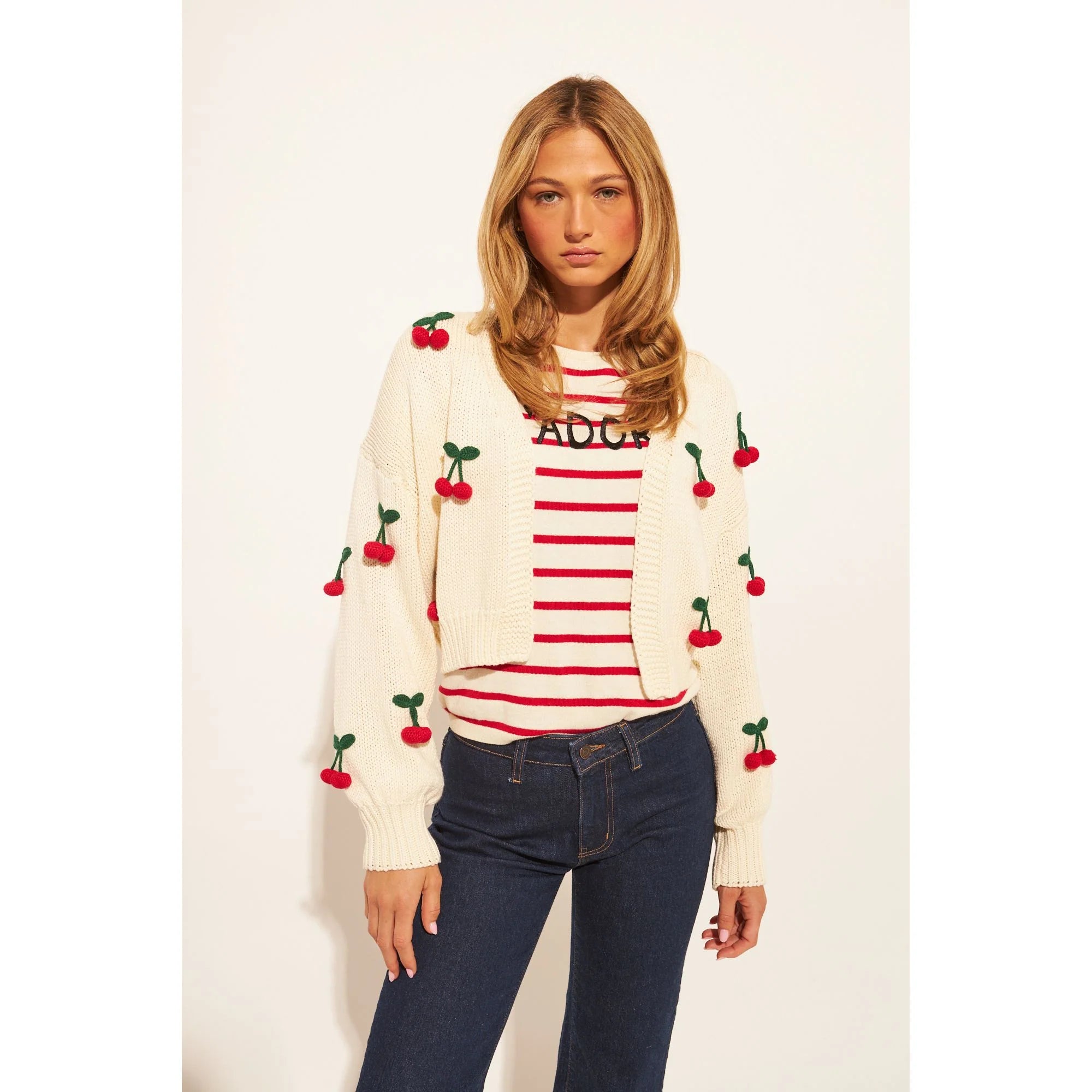 Ezra Cardigan in Cherry Pop