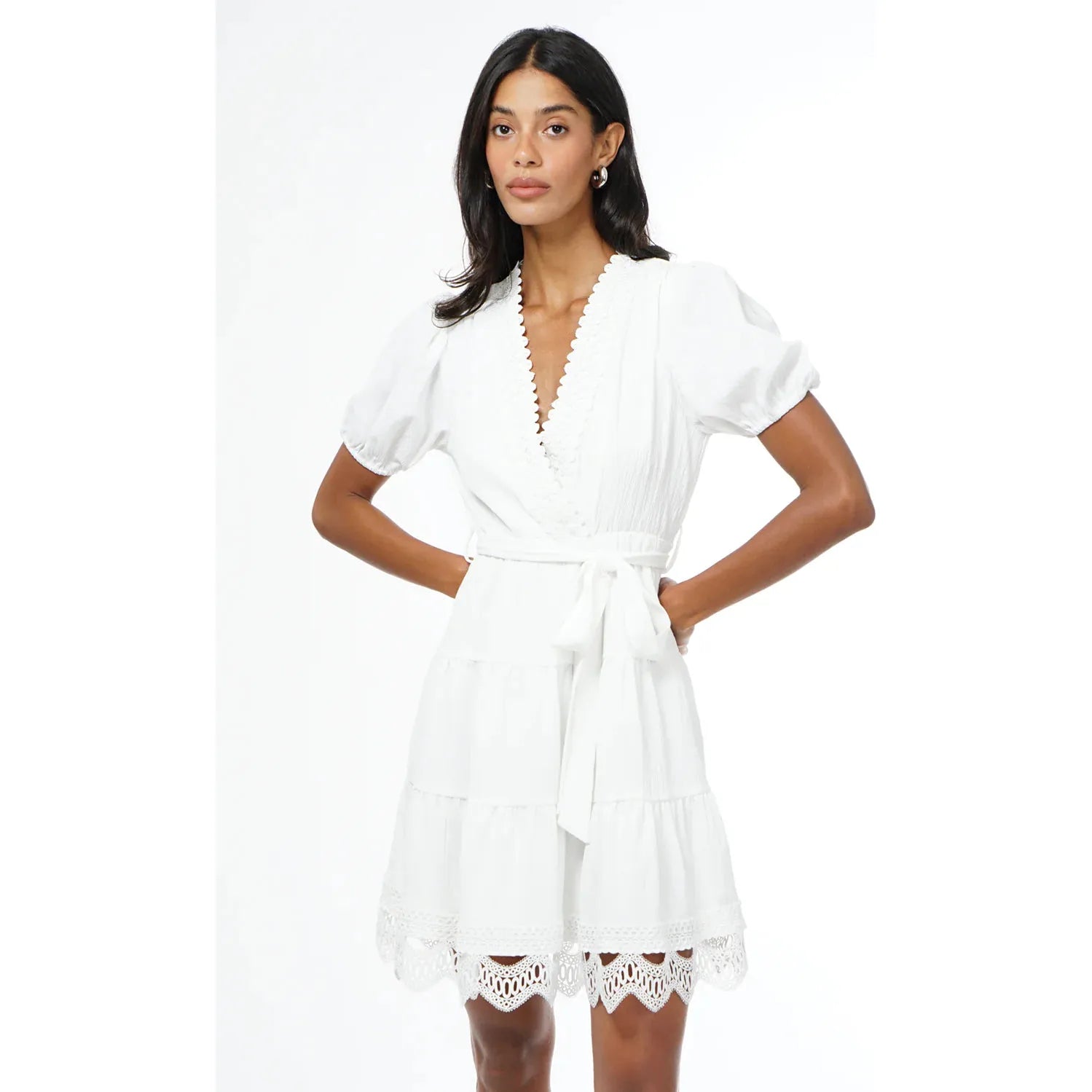 Connie Lace Trim Mini Dress