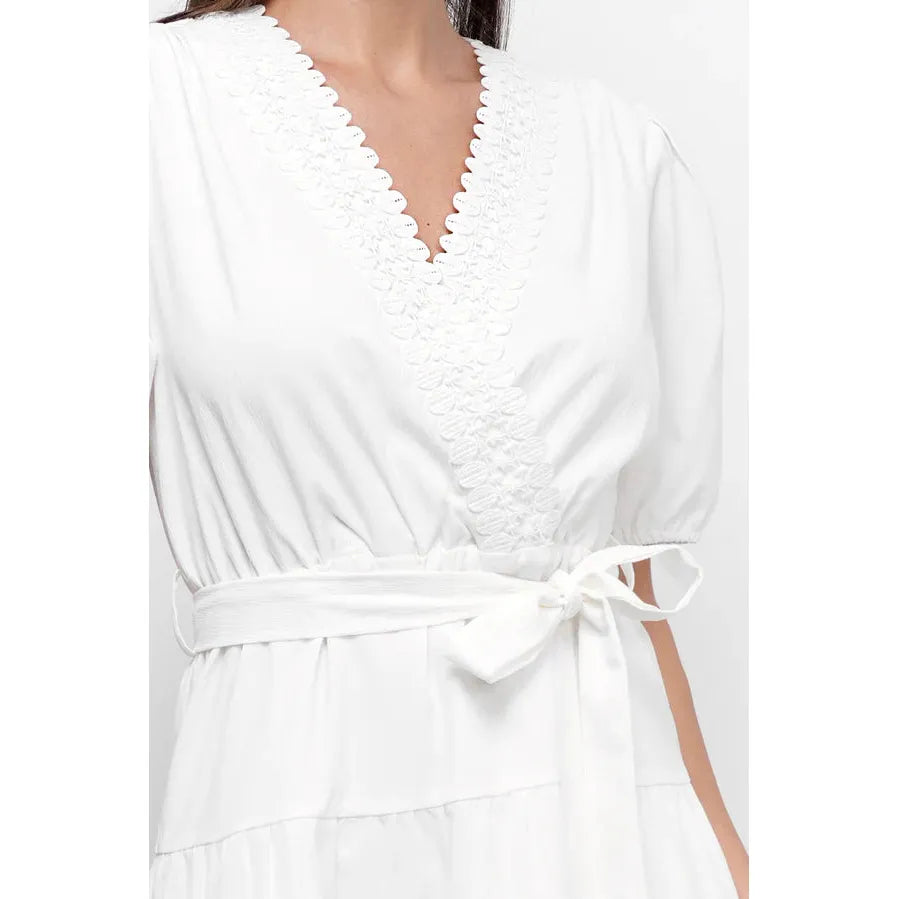 Connie Lace Trim Mini Dress