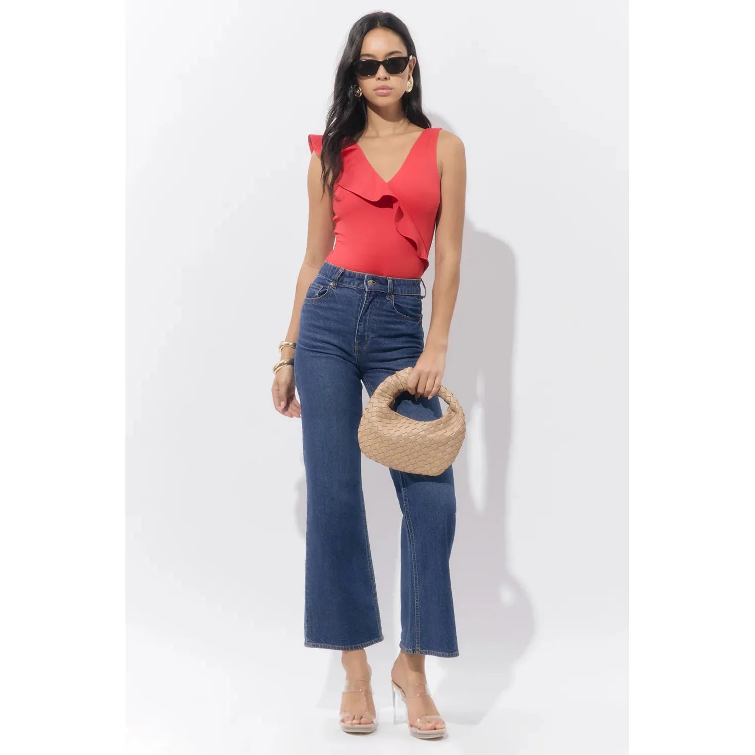 Palmas Asymmetrical Ruffle Bodysuit