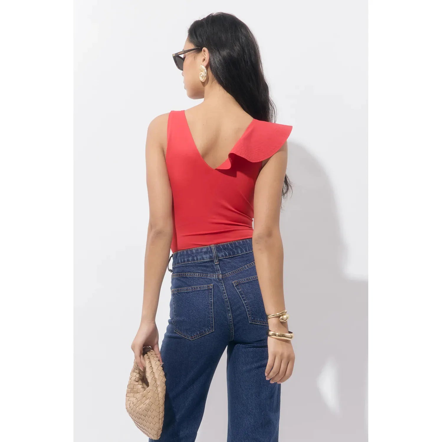 Palmas Asymmetrical Ruffle Bodysuit