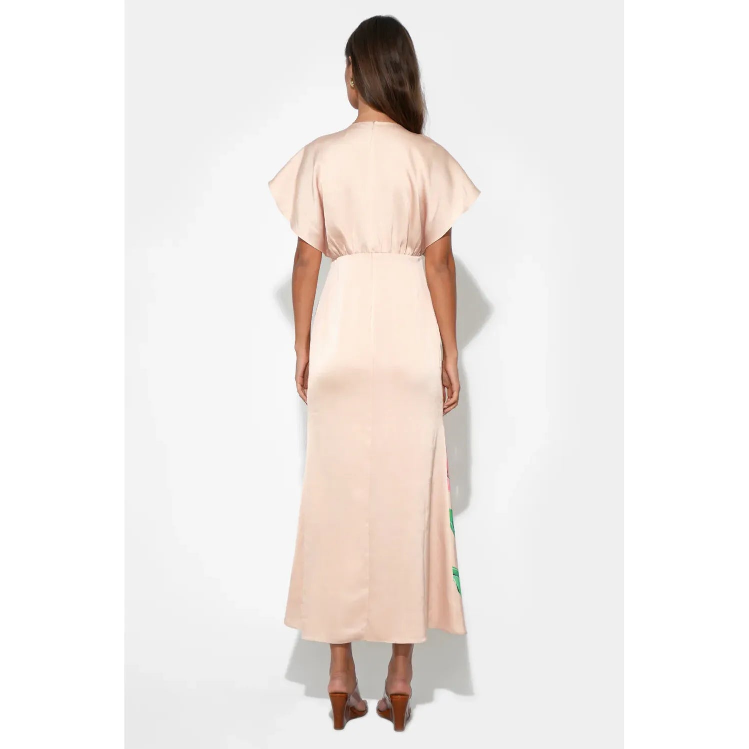 Madelyn Flutter Sleeve Large Floral Midi Dress