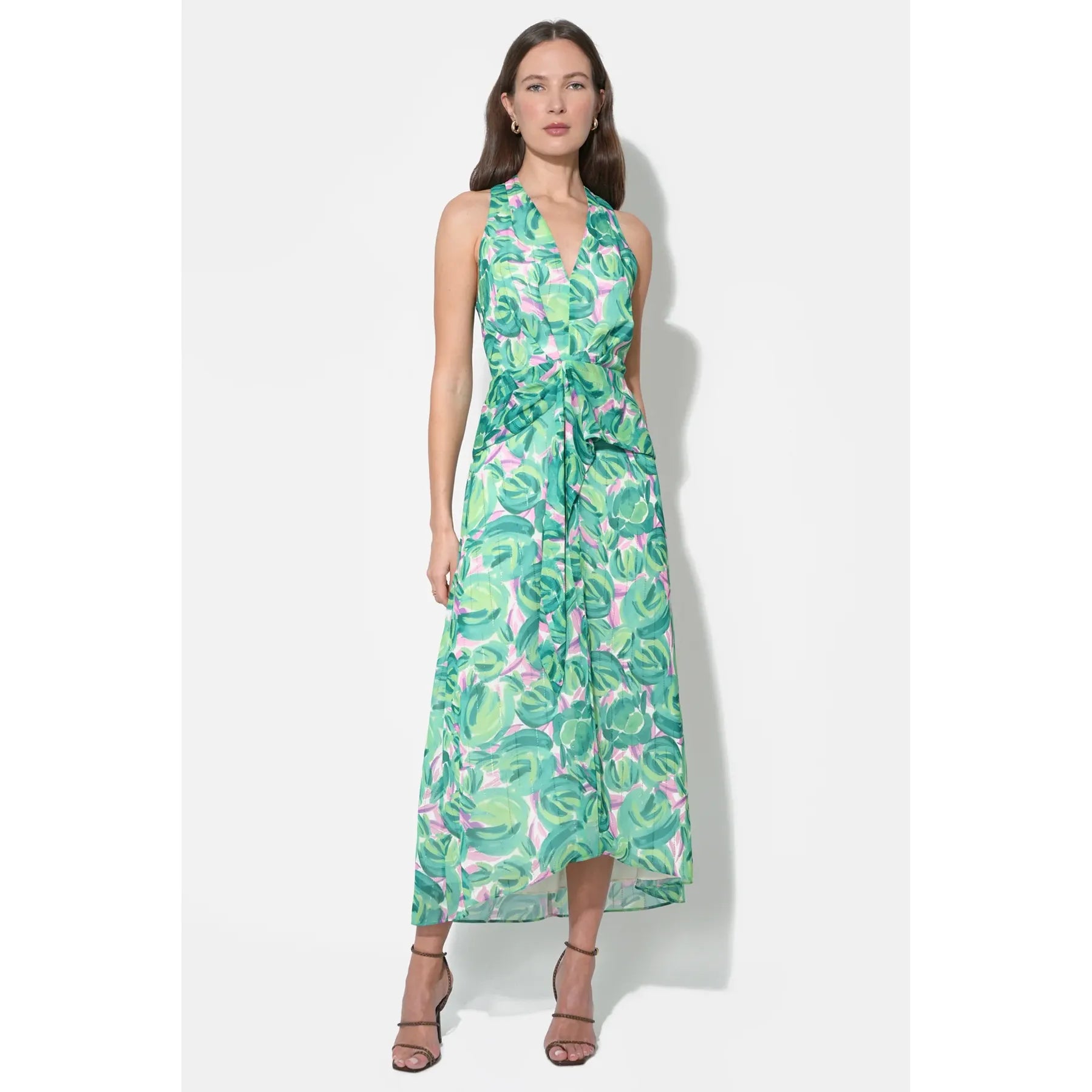 Margot Wrap Tie Waist Printed Maxi Dress
