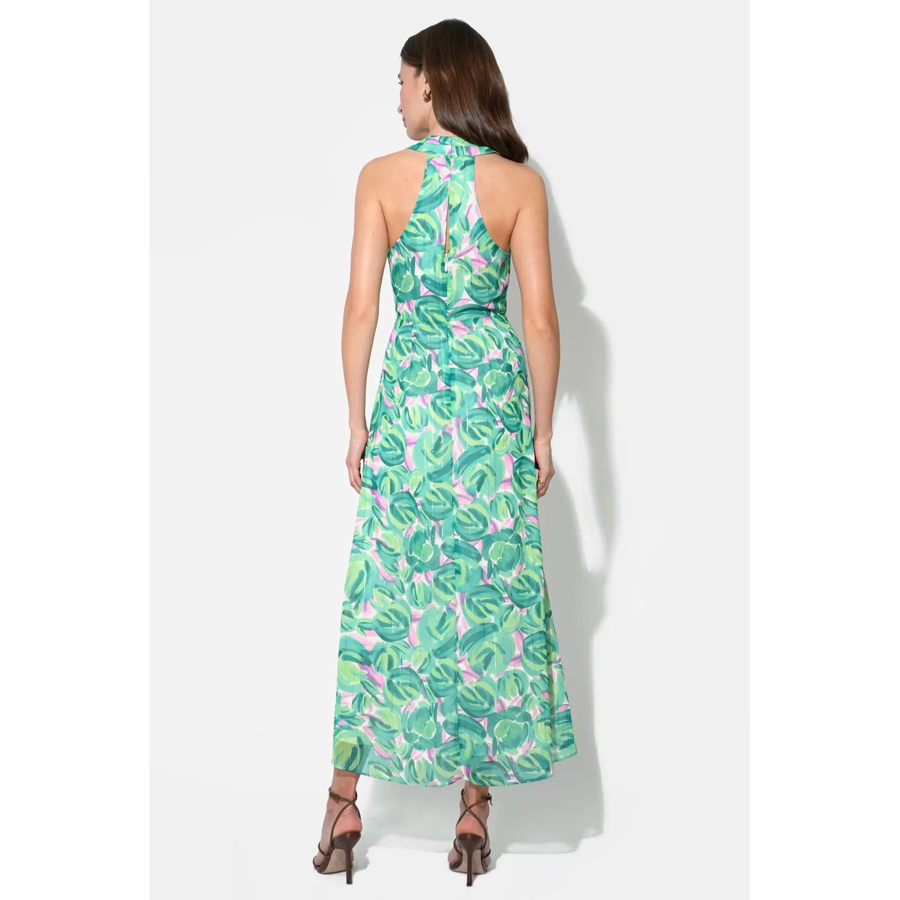 Margot Wrap Tie Waist Printed Maxi Dress