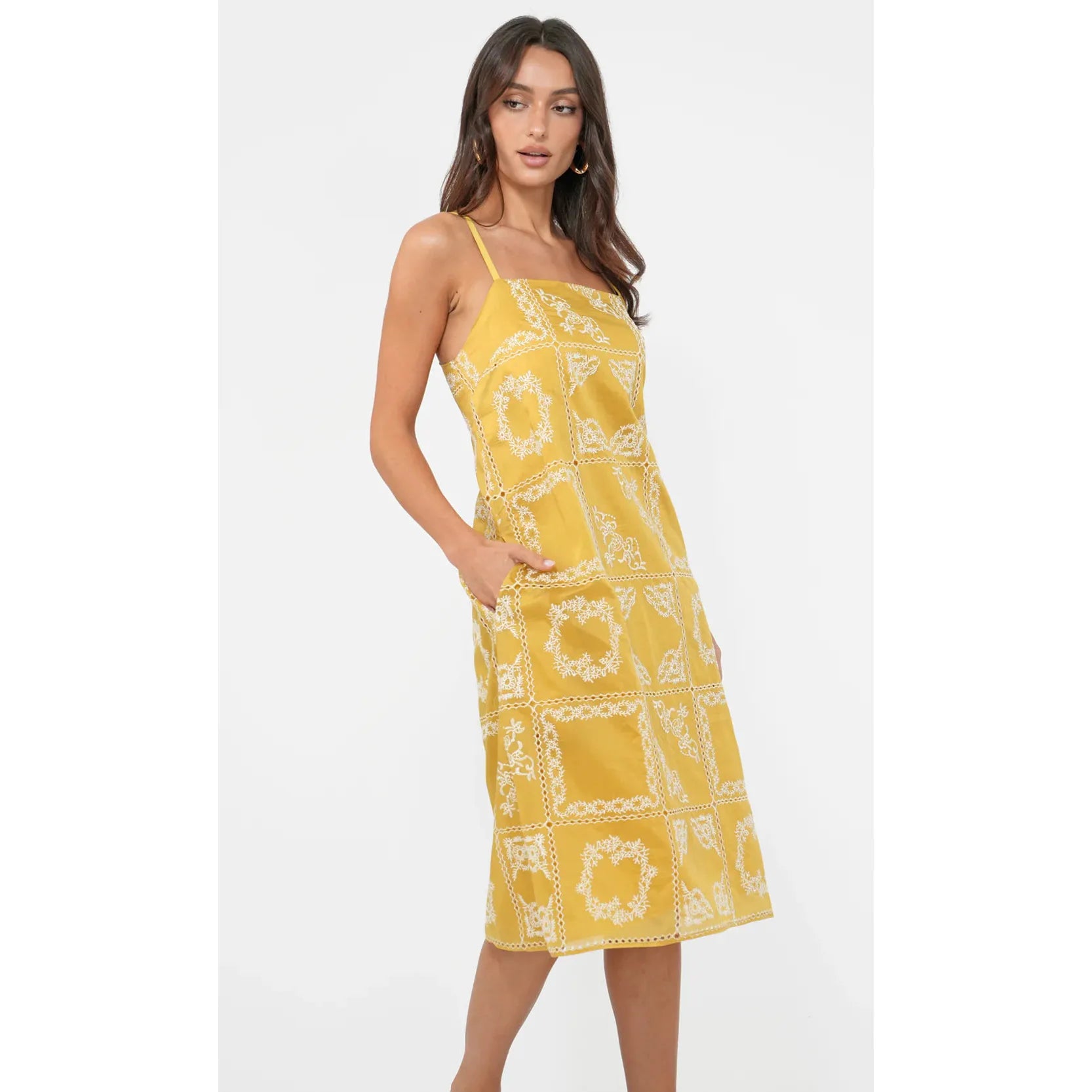 Cali Embroidered Slip Dress