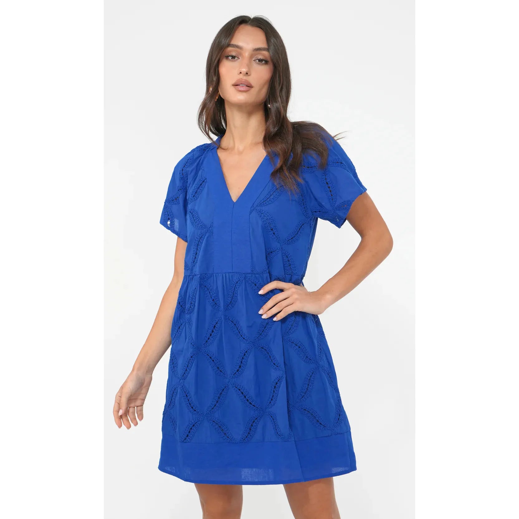 Fawn Embroidered Popover Dress | Colbalt