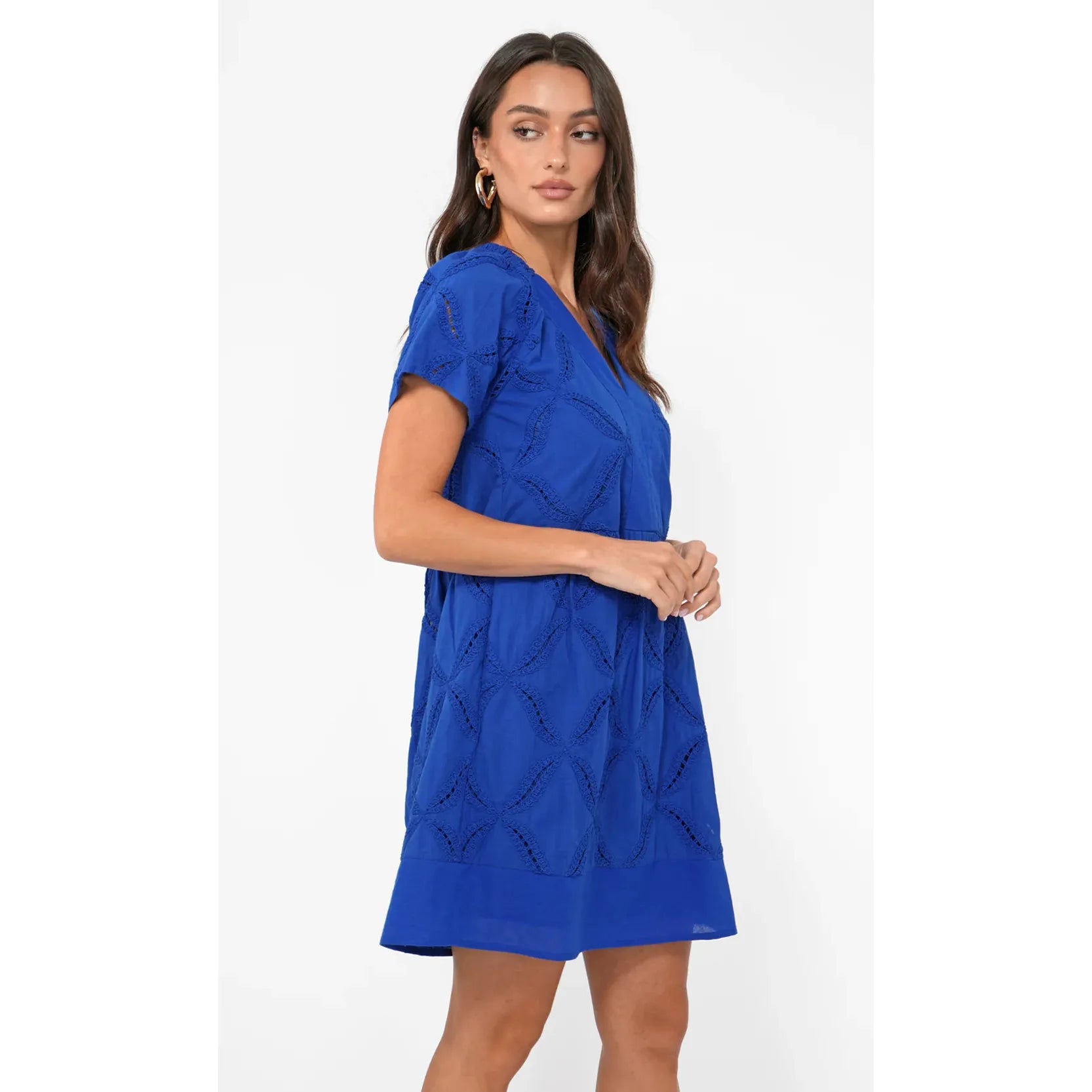 Fawn Embroidered Popover Dress | Colbalt