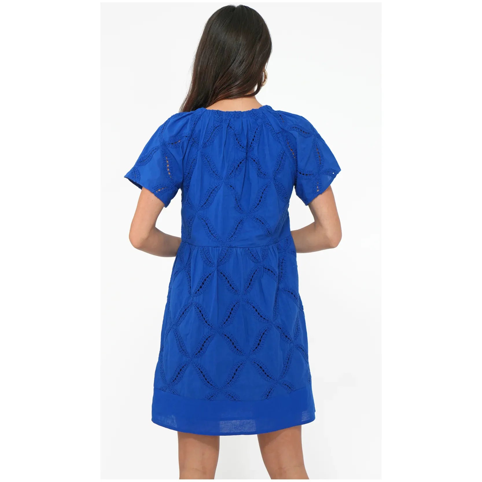 Fawn Embroidered Popover Dress | Colbalt