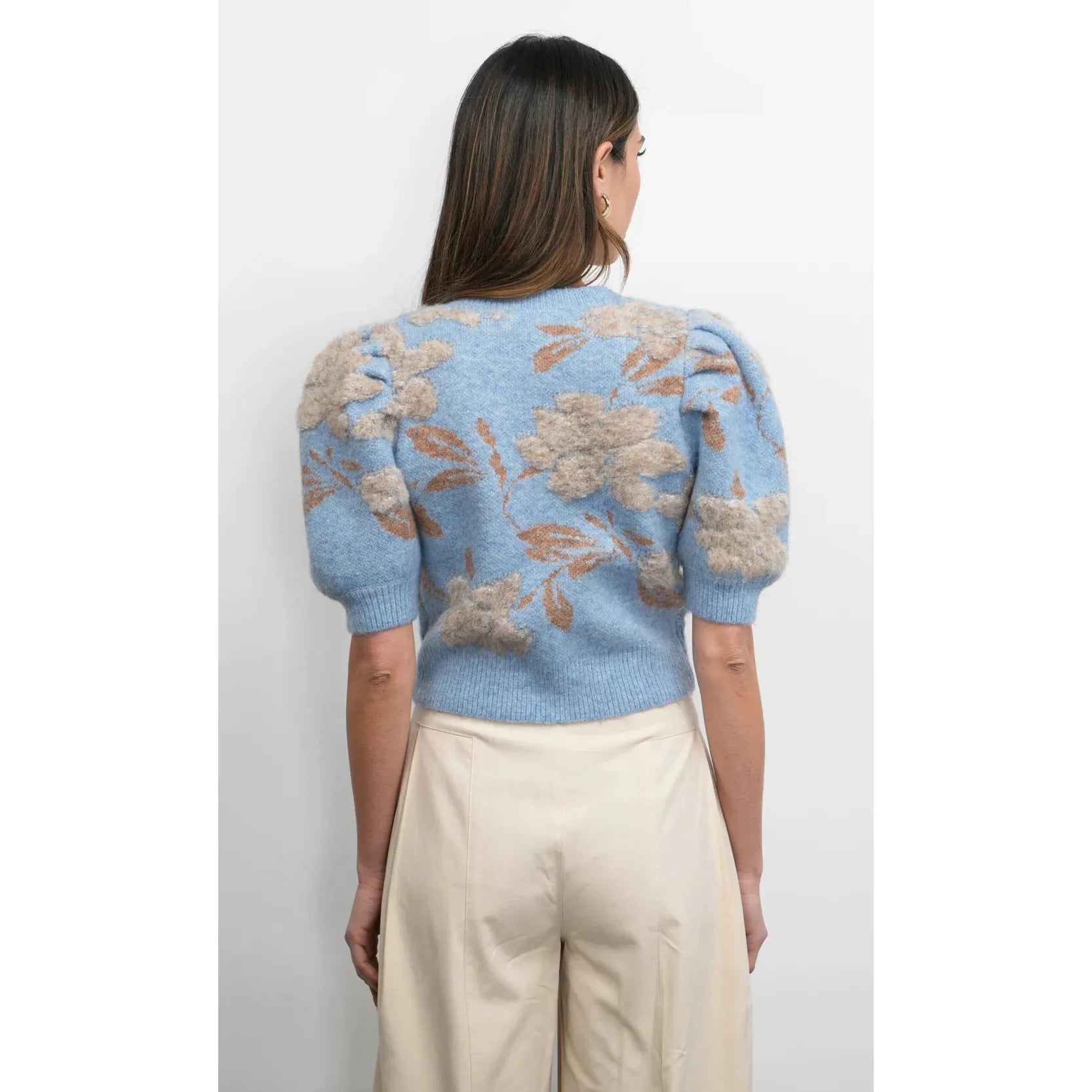 Taly Floral Puff Sleeve Cardigan